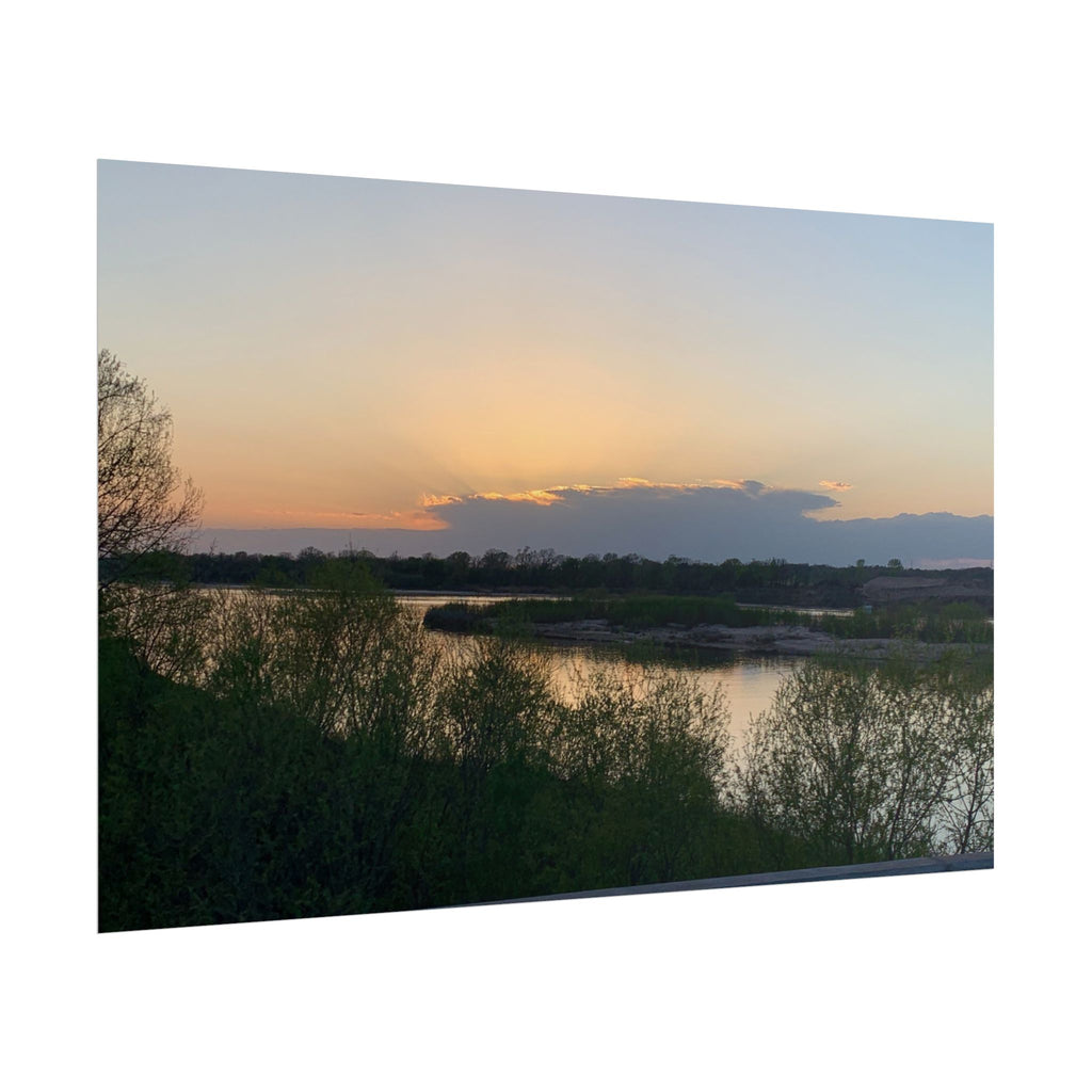 Sunset River Landscape Poster — Rolled Nature Wall Art