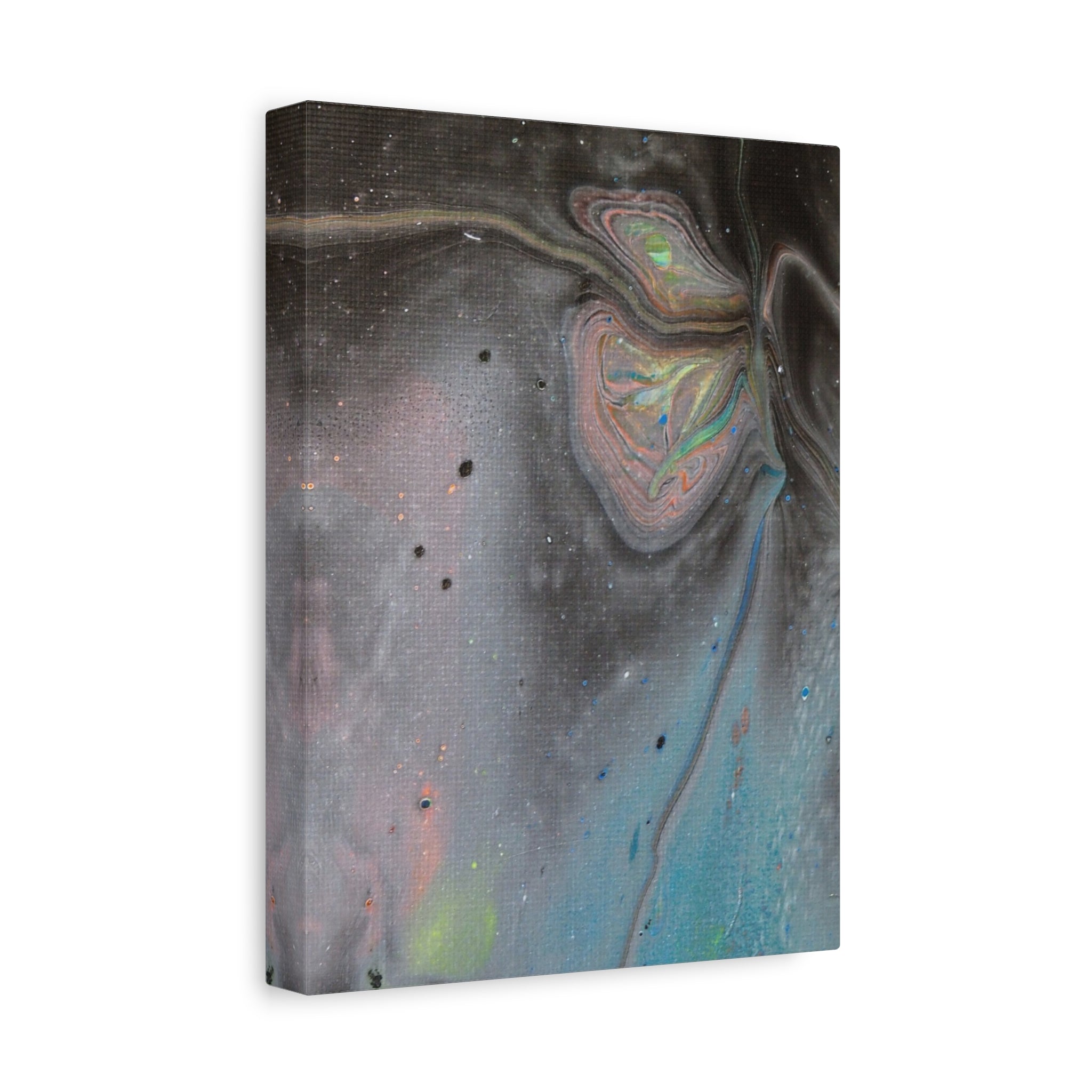Abstract Fluid Art Canvas Print — Iridescent Galaxy Matte Stretched 1.25"