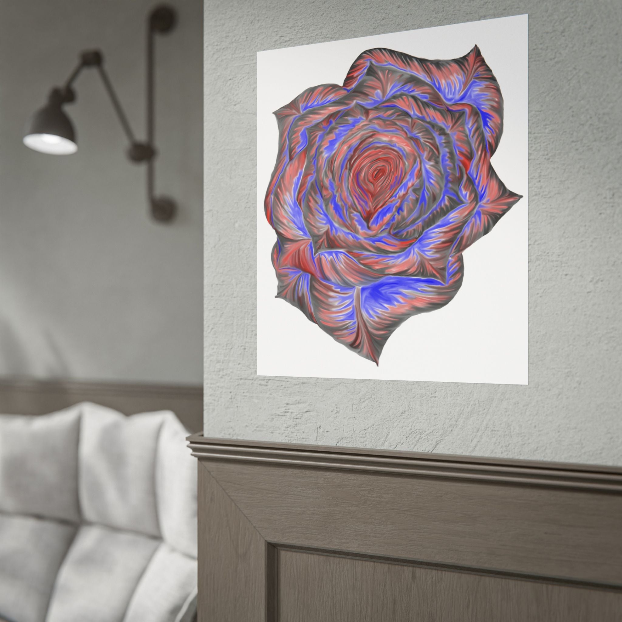 Abstract Rose Art Poster — Colorful Swirl Floral Wall Print