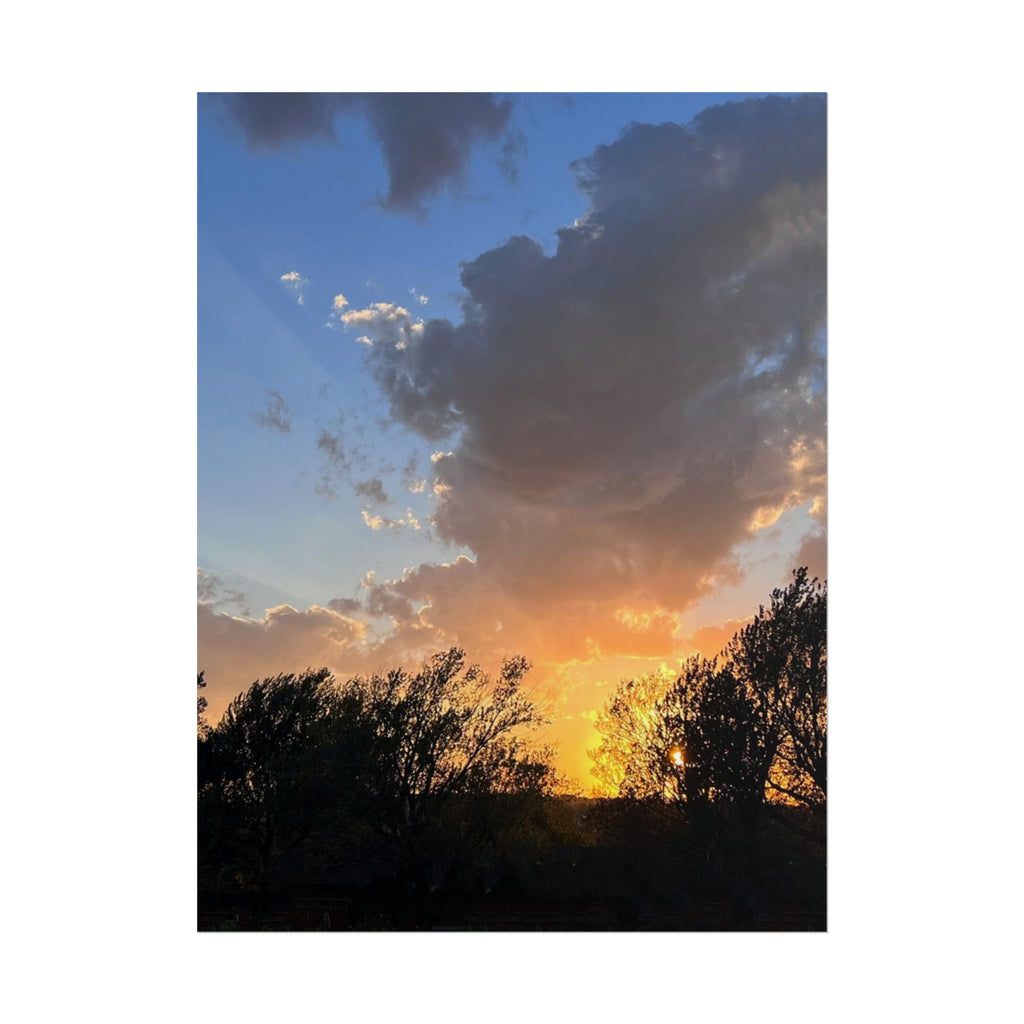 Sunset Sky Photo Poster — Golden Hour Landscape Rolled Poster