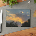 Glass Cutting Board - Golden Sunset Sky Scenic Tempered Glass Chopping Board