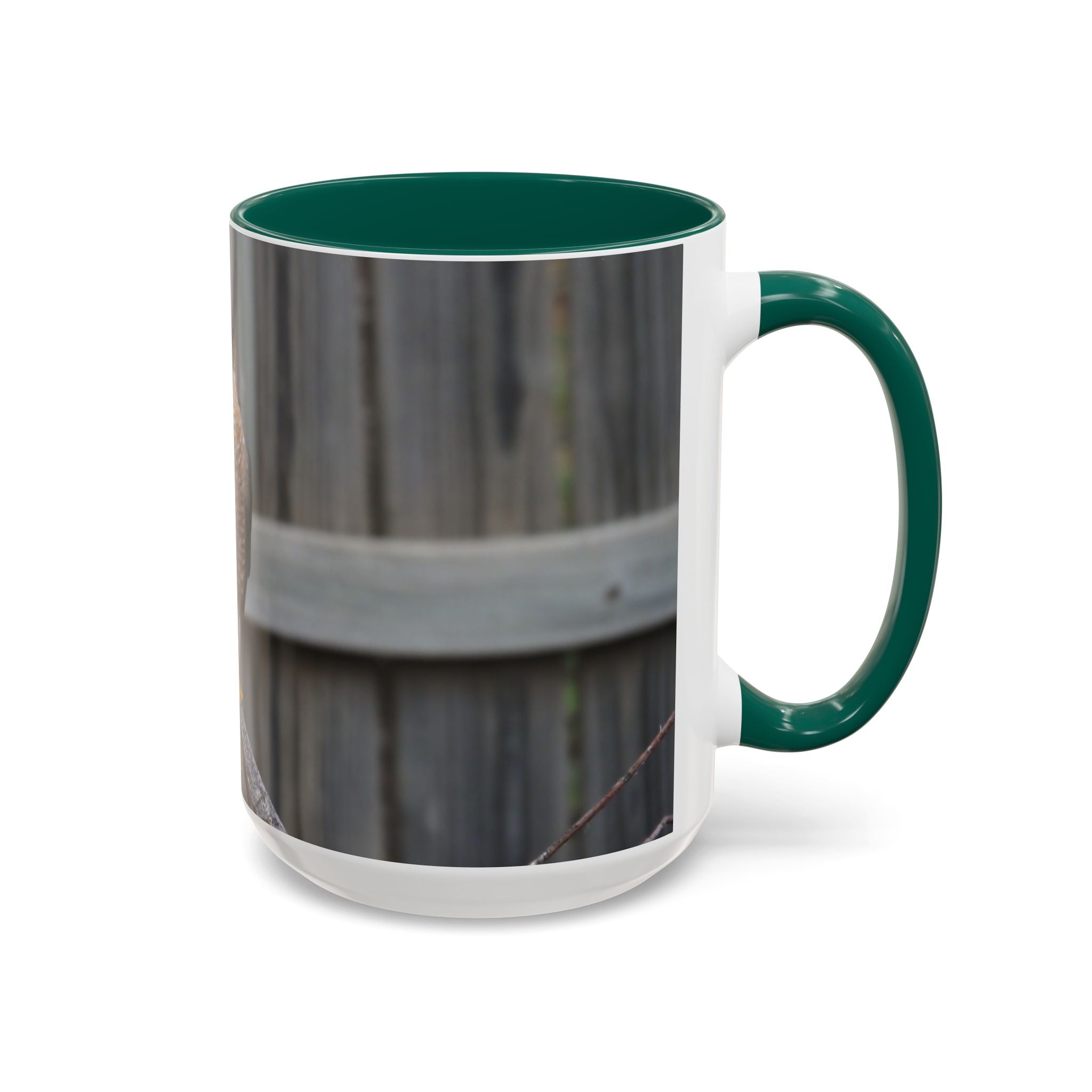 Hawk Photo Mug (11oz/15oz) — Wildlife Coffee Cup with Sharp-Shinned Hawk Image
