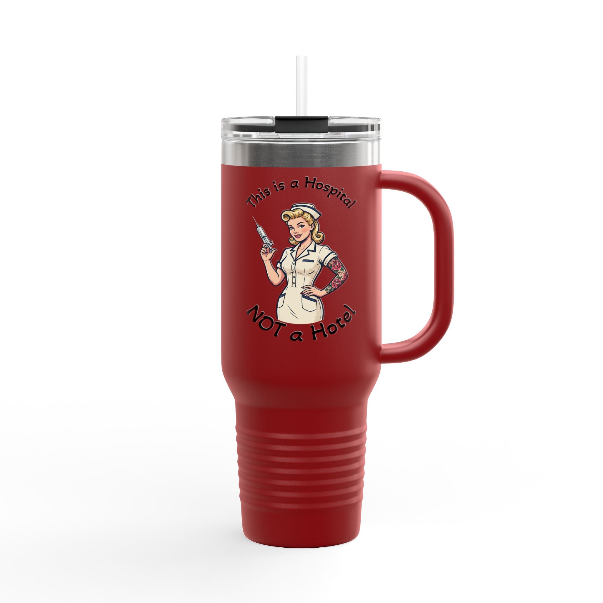 Travel Mug — “This is a Hospital, Not a Hotel” Nurse Insulated Tumbler (40oz)