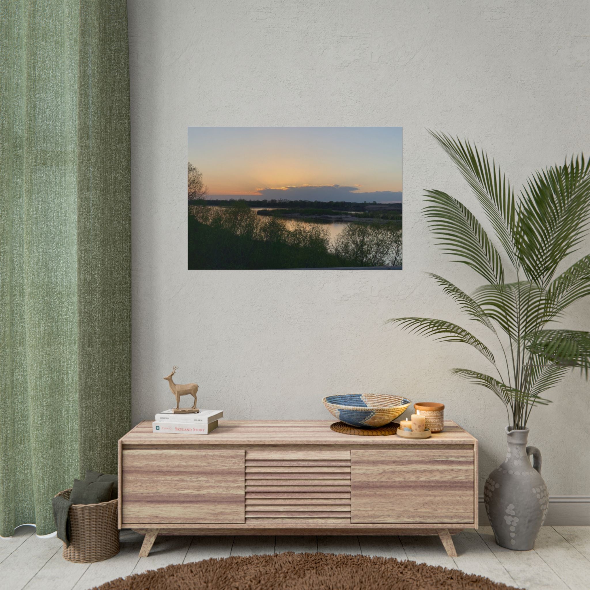 Sunset River Landscape Poster — Rolled Nature Wall Art