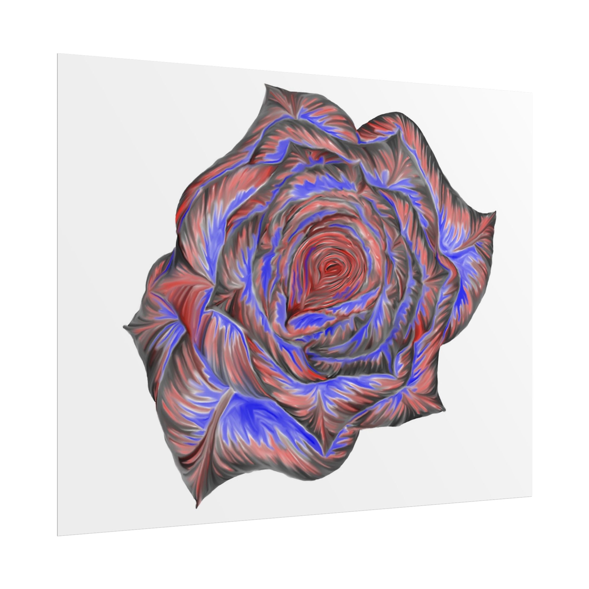 Abstract Rose Art Poster — Colorful Swirl Floral Wall Print