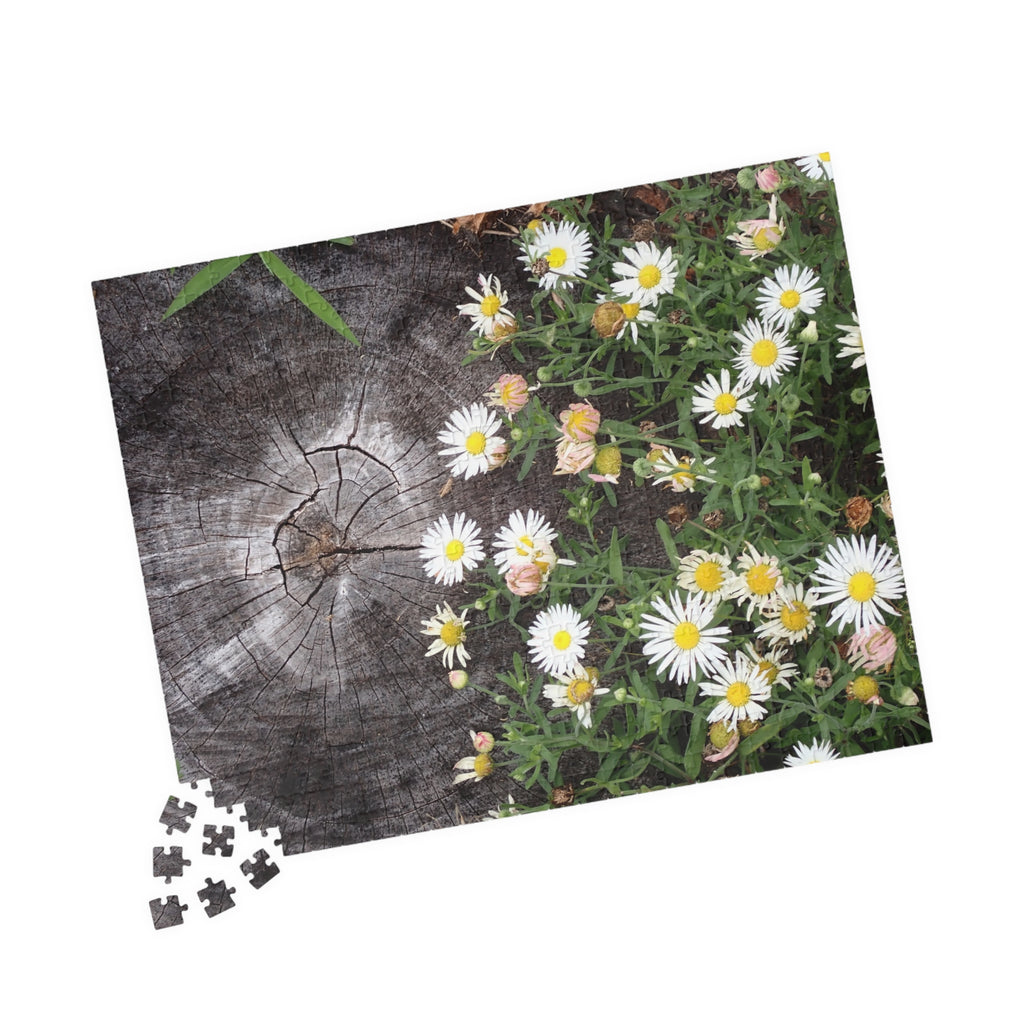 Daisy Garden Puzzle — Rustic Wood & Wildflower Jigsaw (110–1014 pcs)