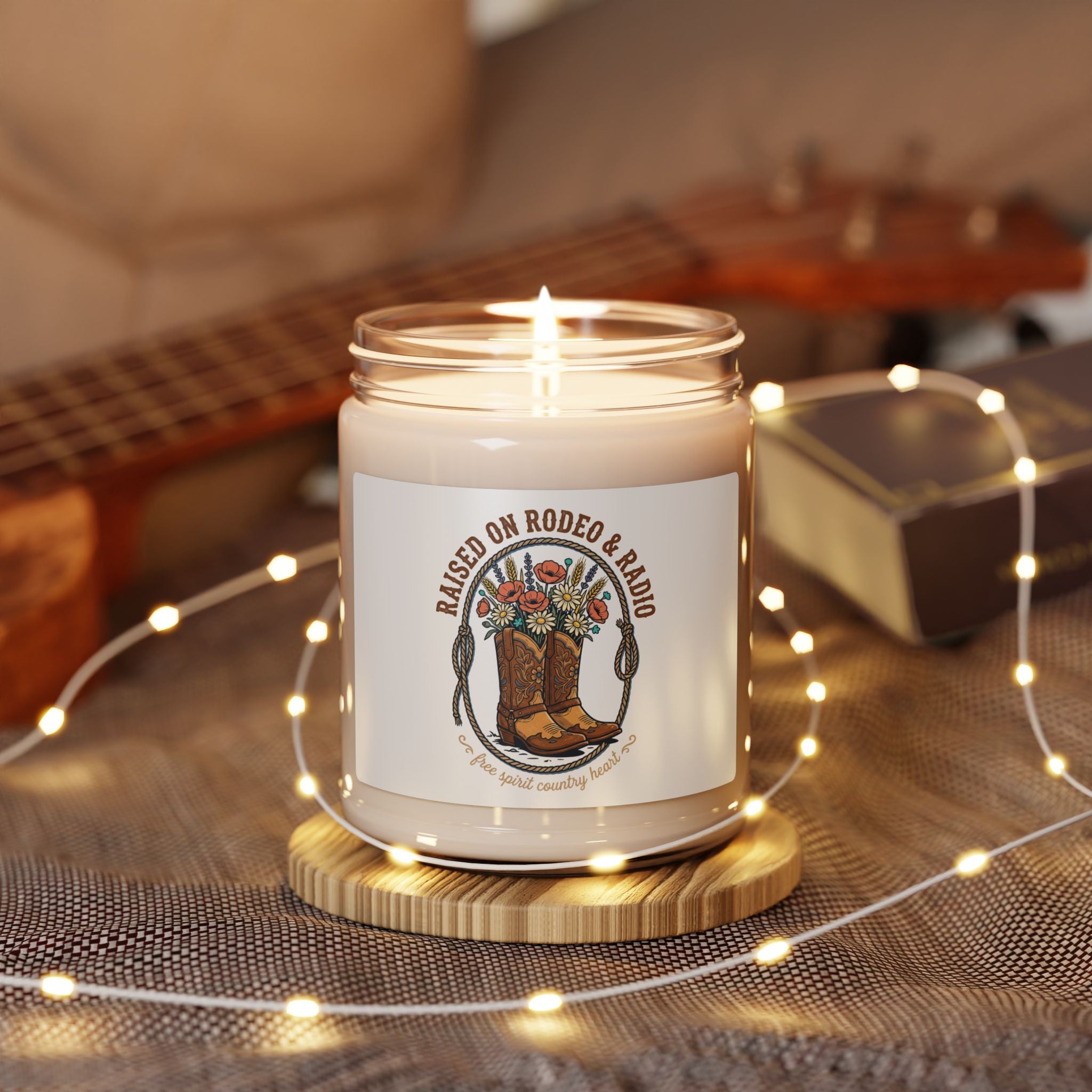 Raised on Rodeo Candle | Western Rustic, Cowgirl Ranch Soy Candle