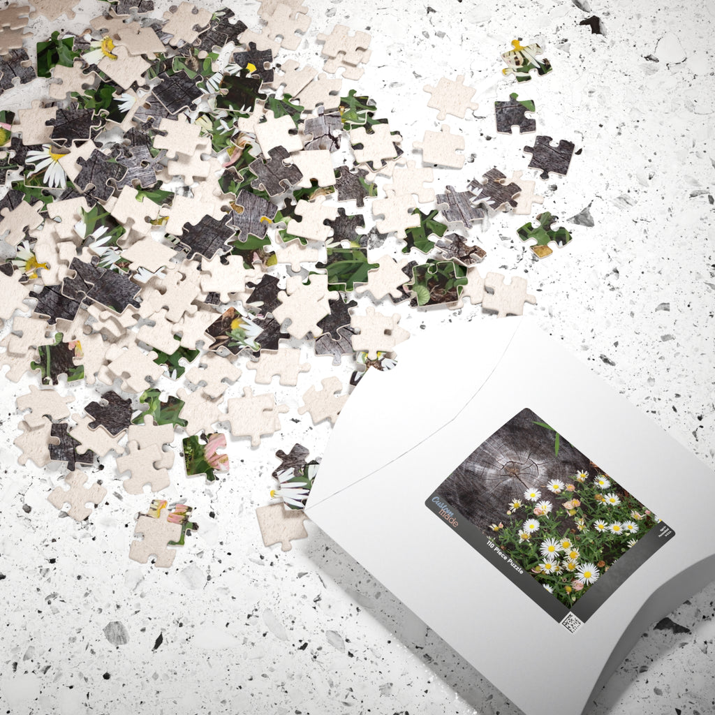 Daisy Garden Puzzle — Rustic Wood & Wildflower Jigsaw (110–1014 pcs)