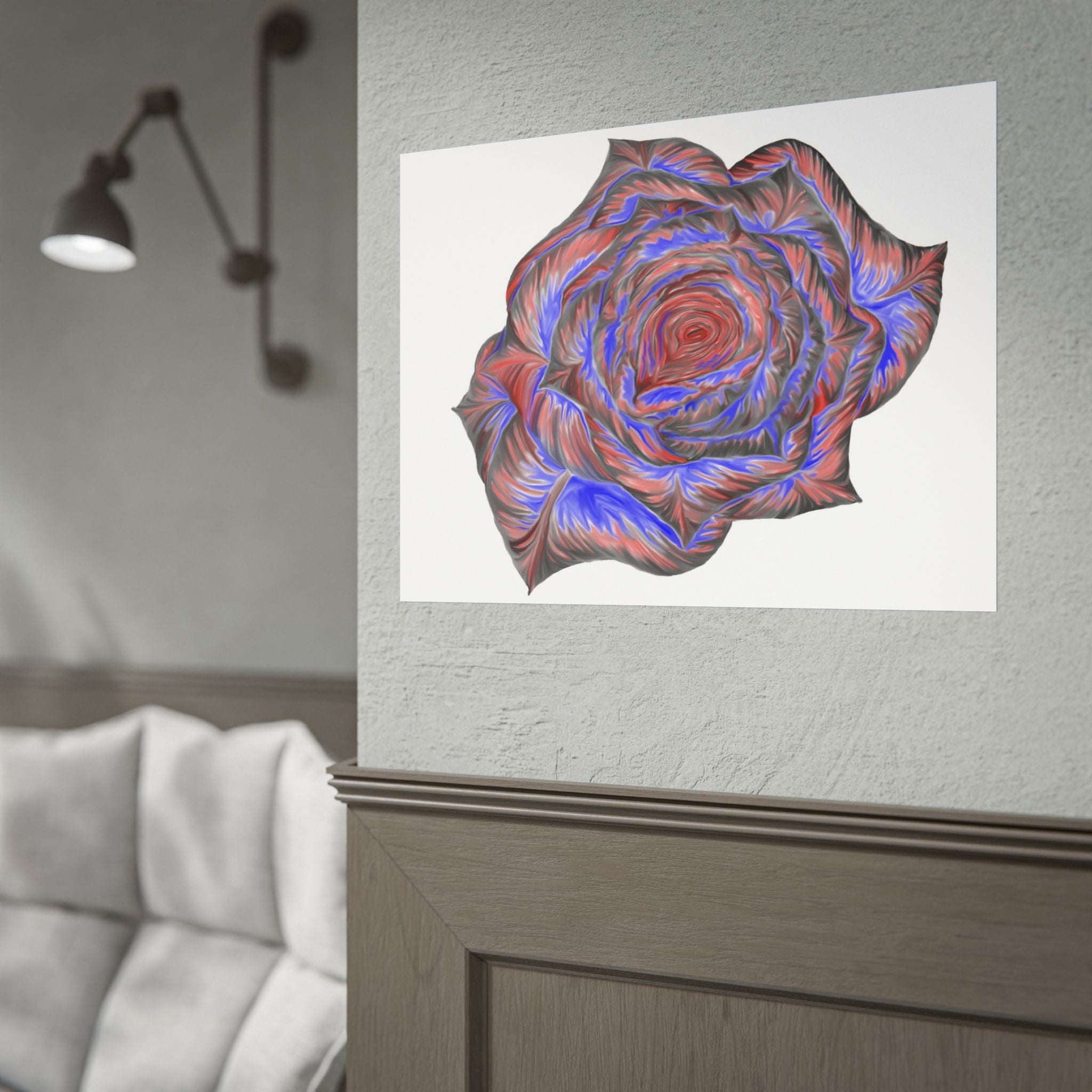 Abstract Rose Art Poster — Colorful Swirl Floral Wall Print