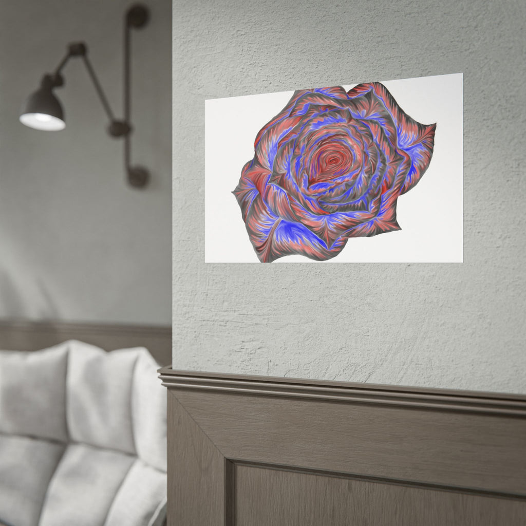 Abstract Rose Art Poster — Colorful Swirl Floral Wall Print