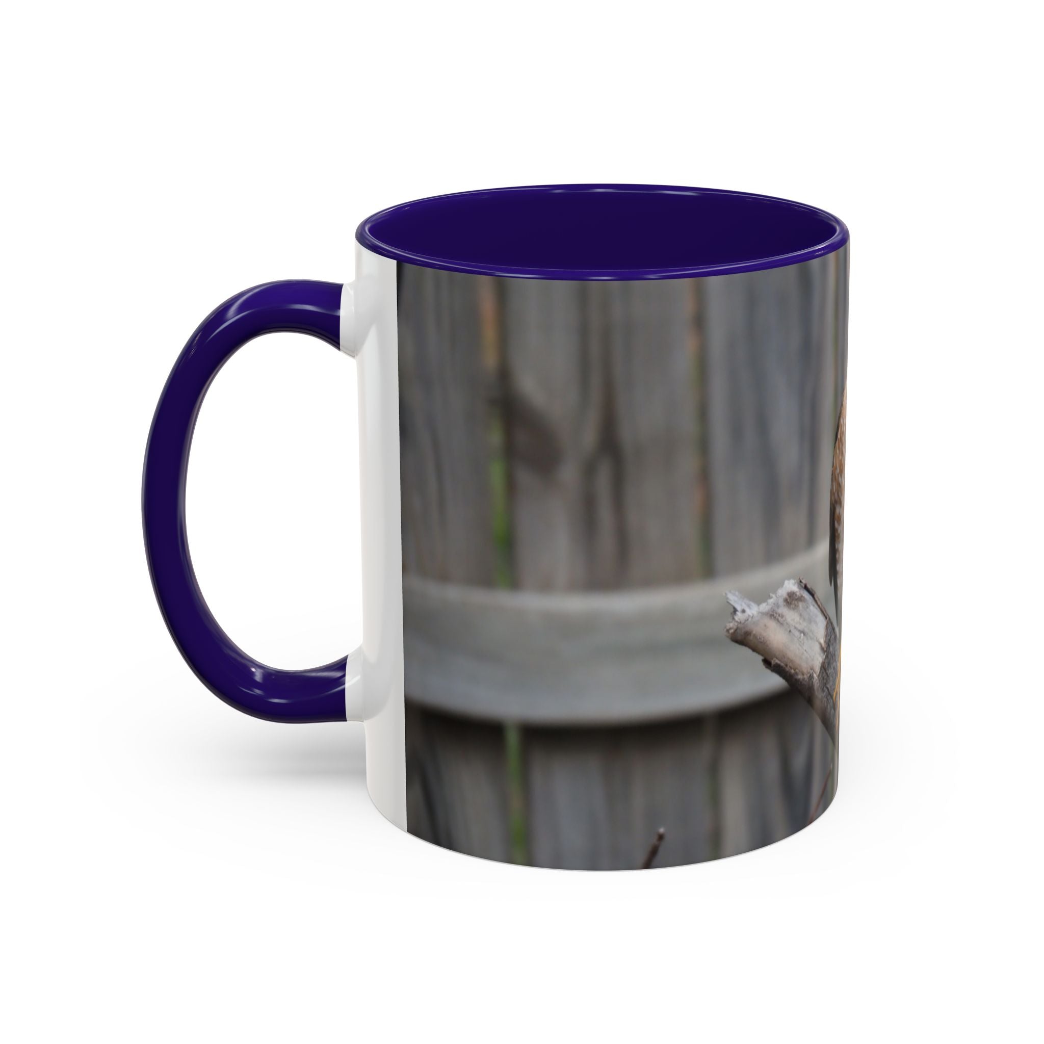 Hawk Photo Mug (11oz/15oz) — Wildlife Coffee Cup with Sharp-Shinned Hawk Image