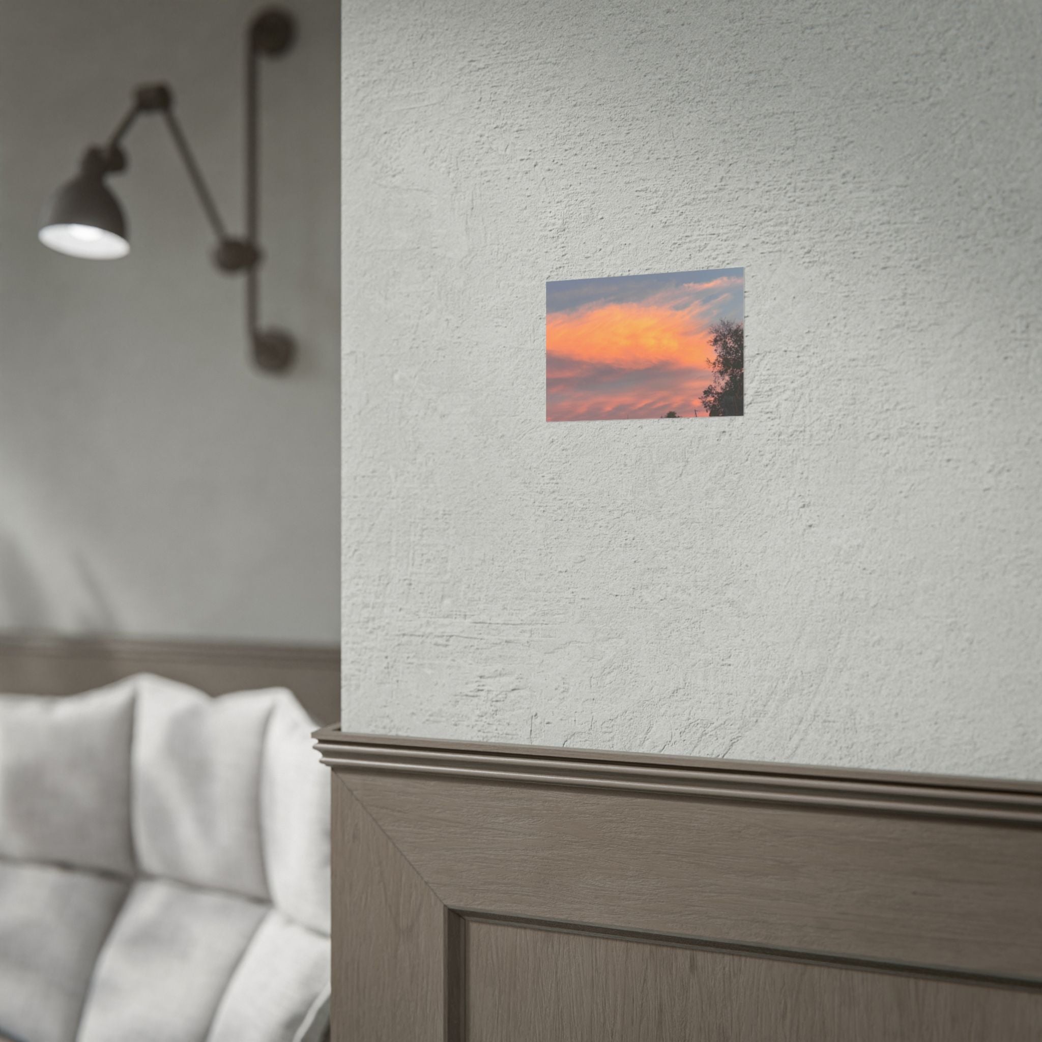 Sunset Cloudscape Poster — Pink Orange Sky Photography Print