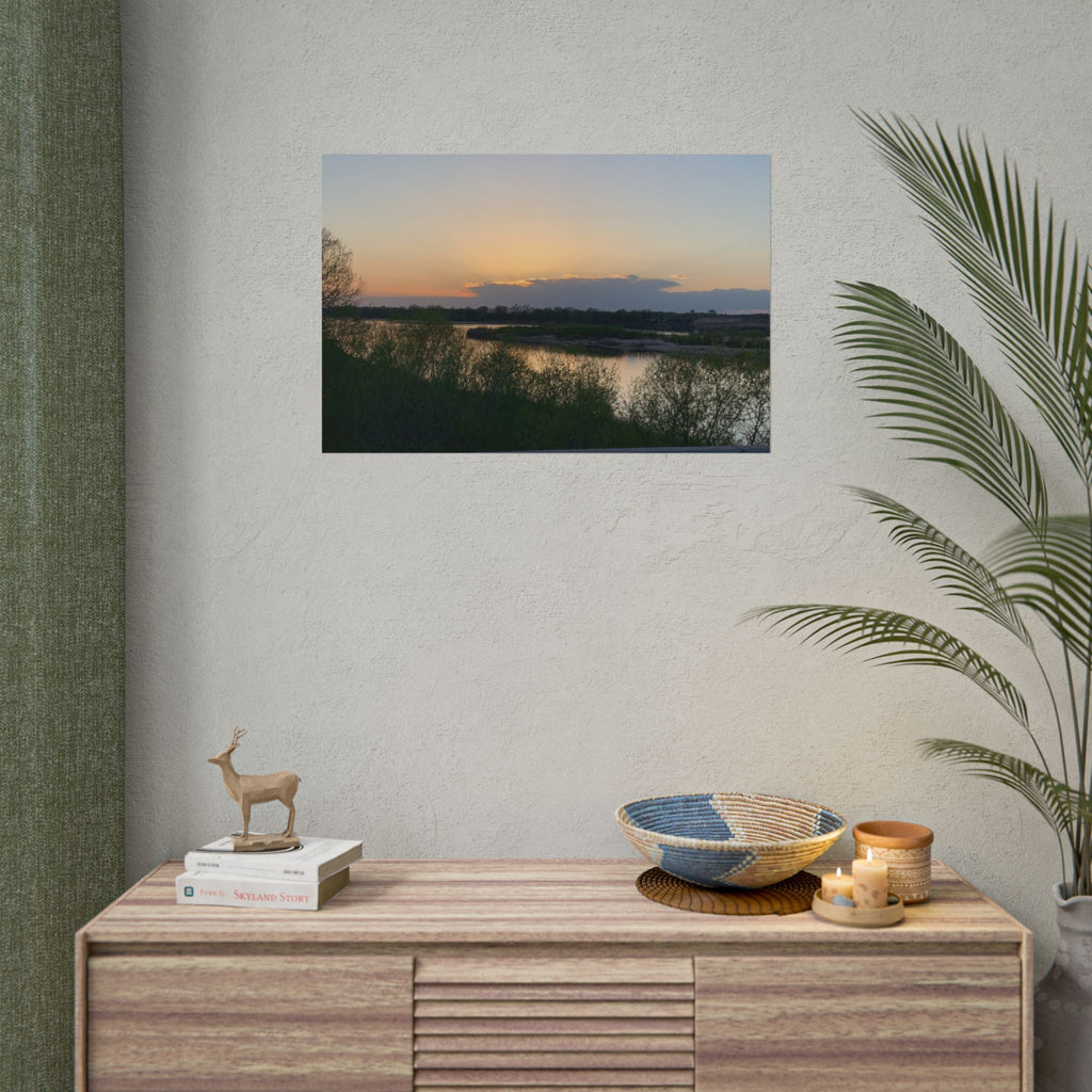 Sunset River Landscape Poster — Rolled Nature Wall Art