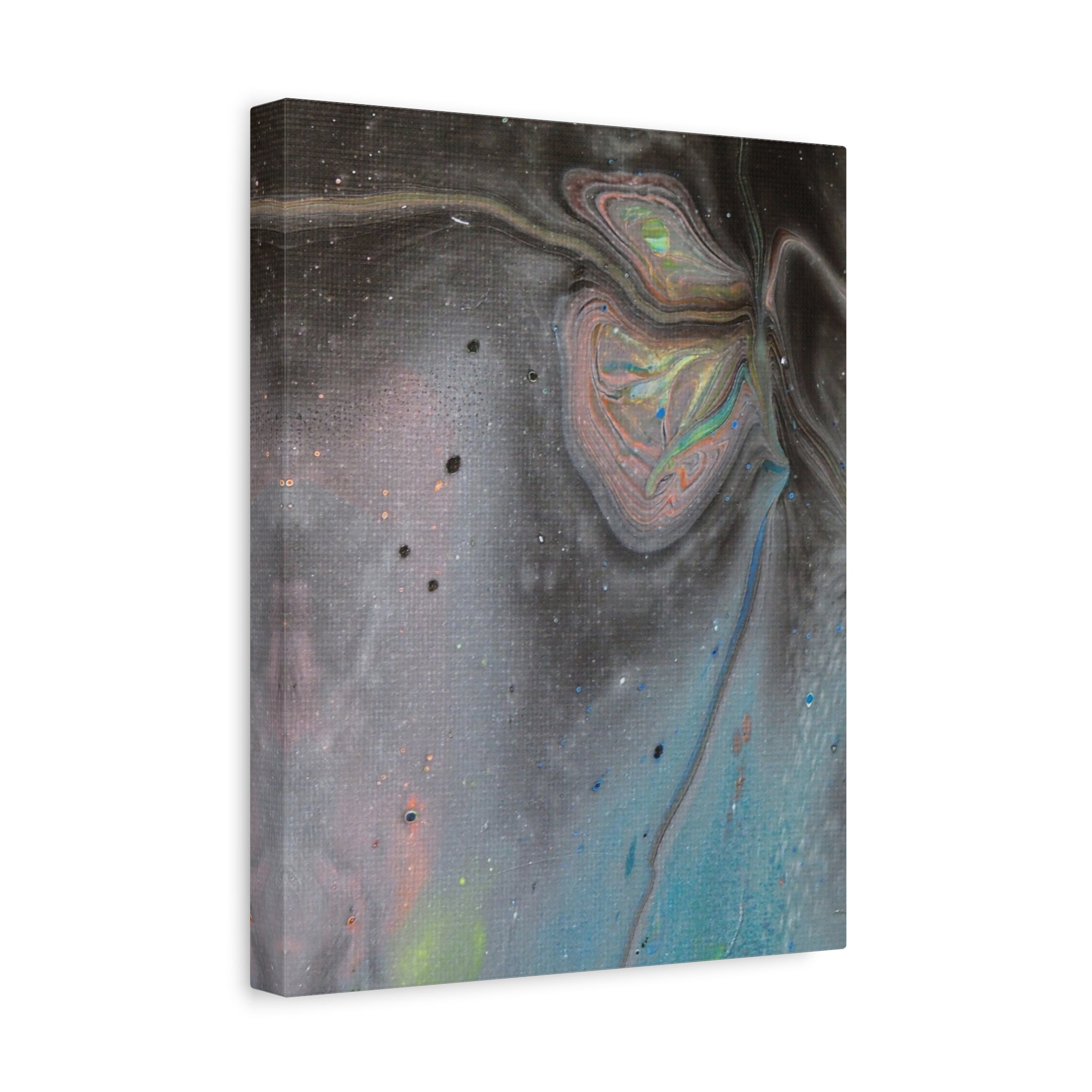 Abstract Fluid Art Canvas Print — Iridescent Galaxy Matte Stretched 1.25"