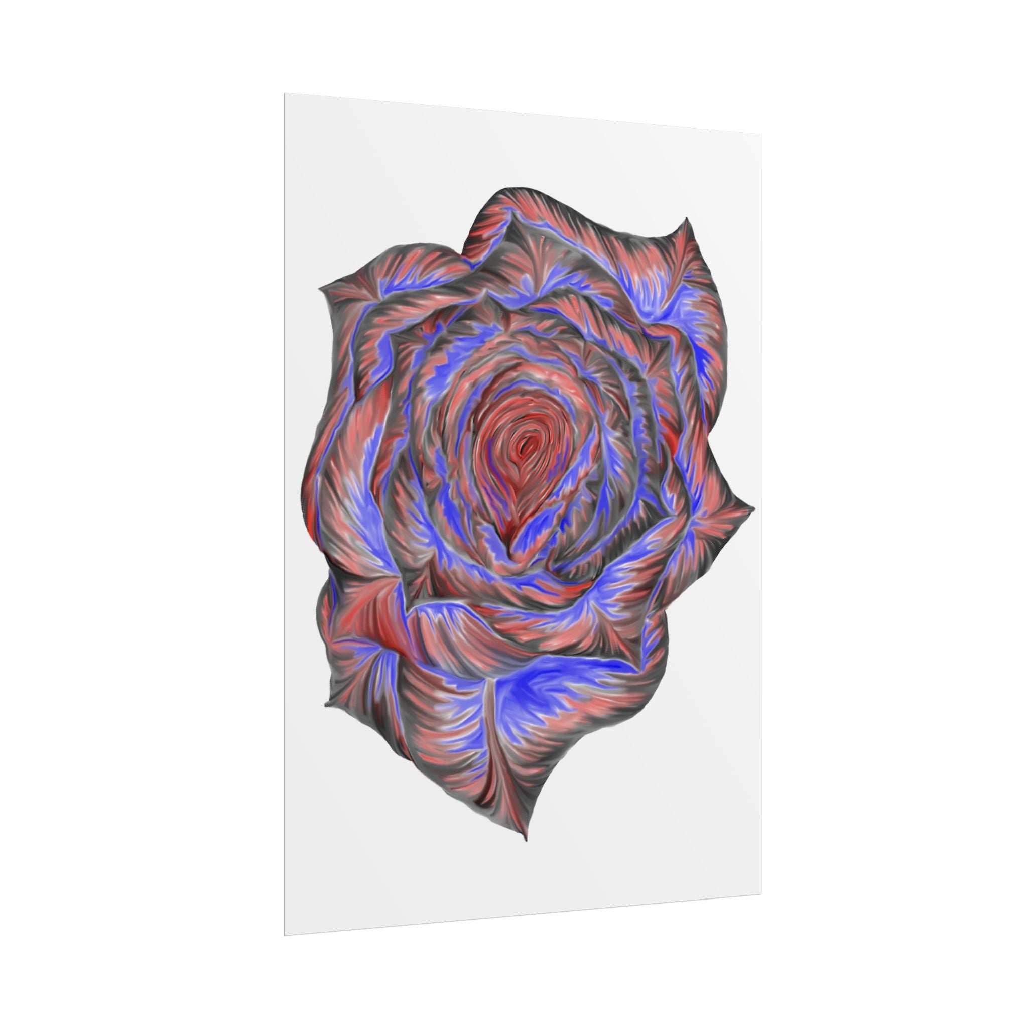 Abstract Rose Art Poster — Colorful Swirl Floral Wall Print