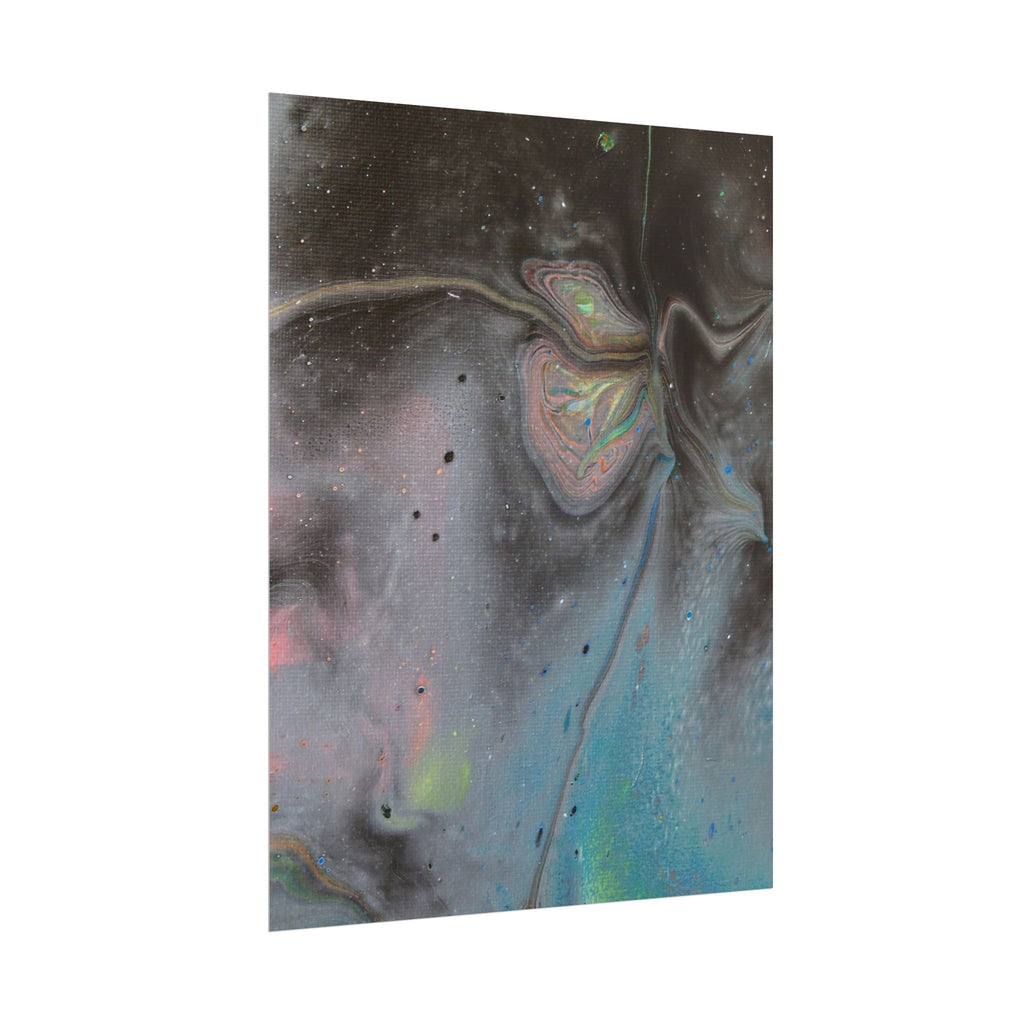 Abstract Galaxy Poster — Iridescent Fluid Art Rolled Poster