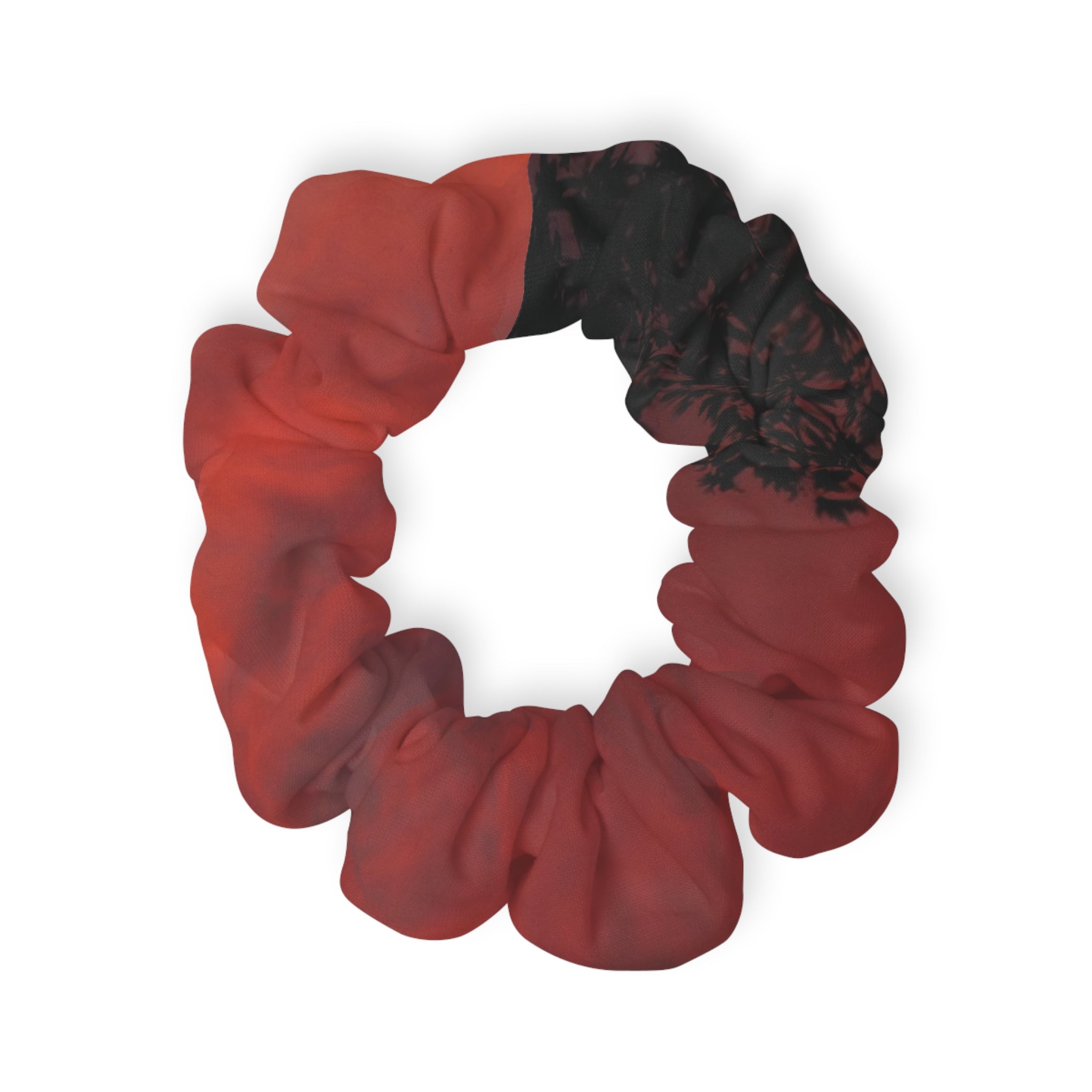 Red & Black Gradient Scrunchie – Soft Tie-Dye Hair Accessory