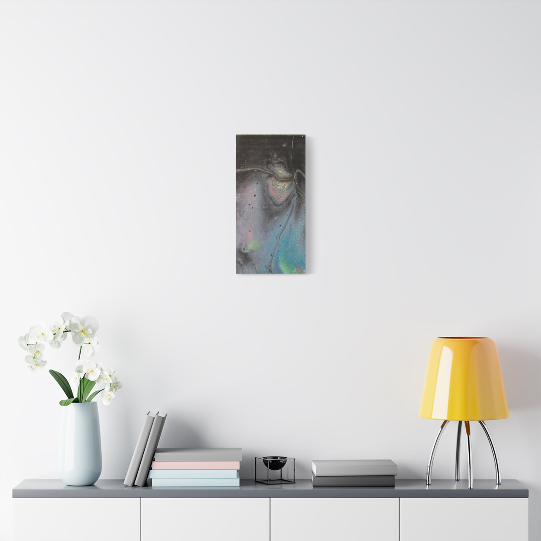 Abstract Fluid Art Canvas Print — Iridescent Galaxy Matte Stretched 1.25"