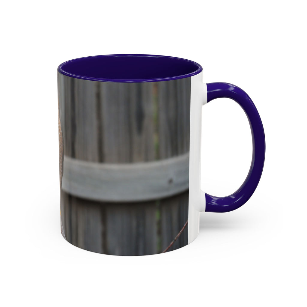 Hawk Photo Mug (11oz/15oz) — Wildlife Coffee Cup with Sharp-Shinned Hawk Image