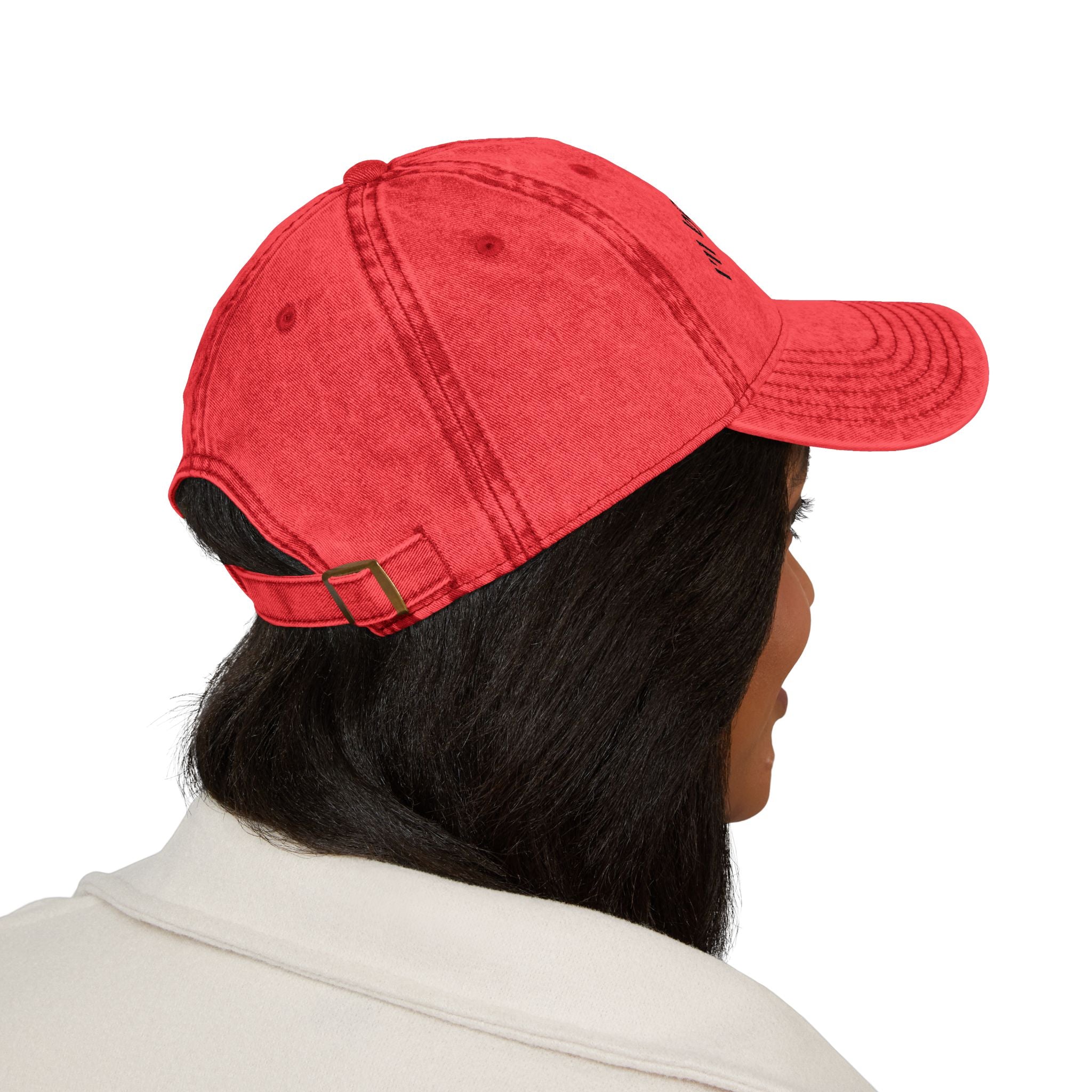 Embroidered Vintage Baseball Cap — "I'll Be Your Good Girl" Red Distressed Hat