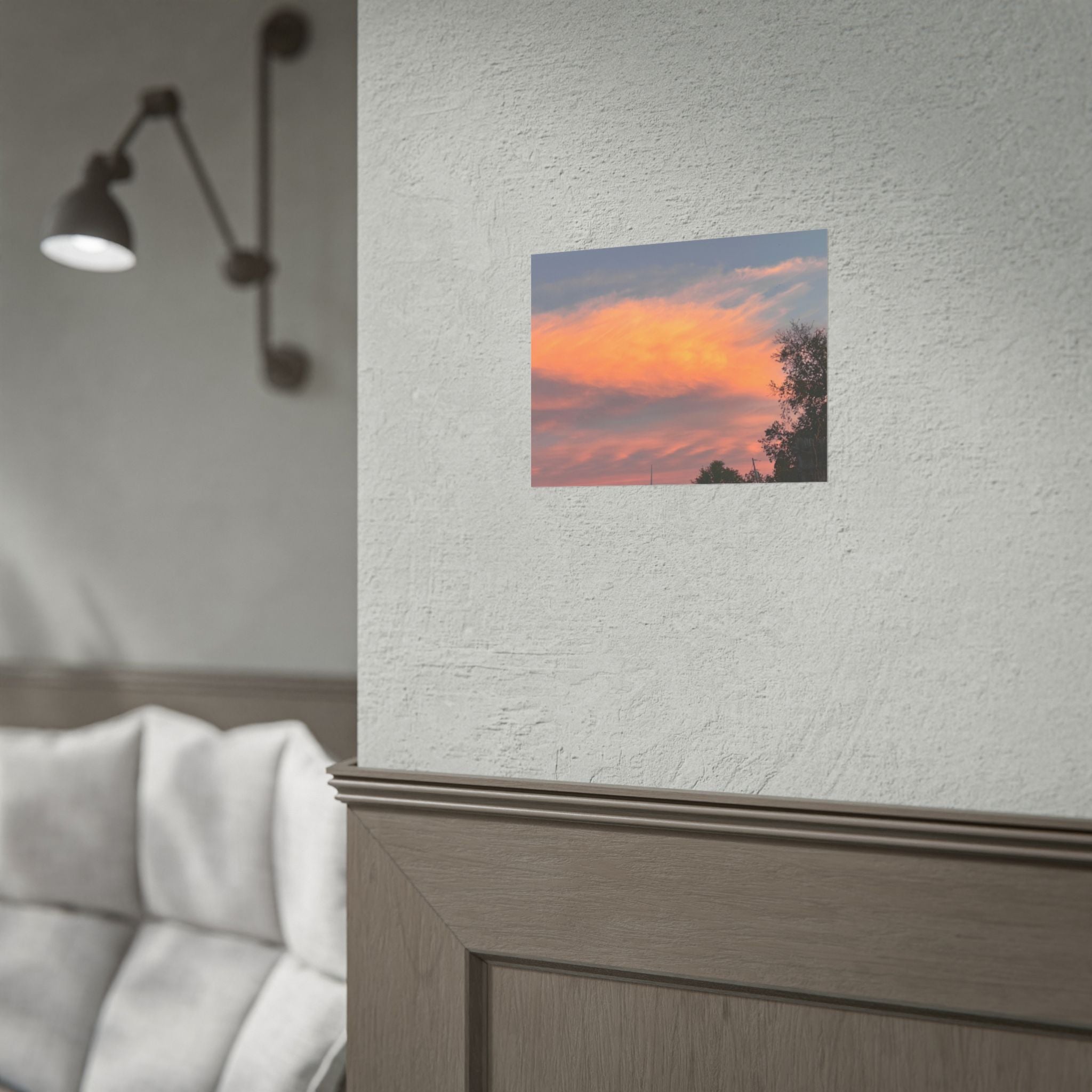 Sunset Cloudscape Poster — Pink Orange Sky Photography Print
