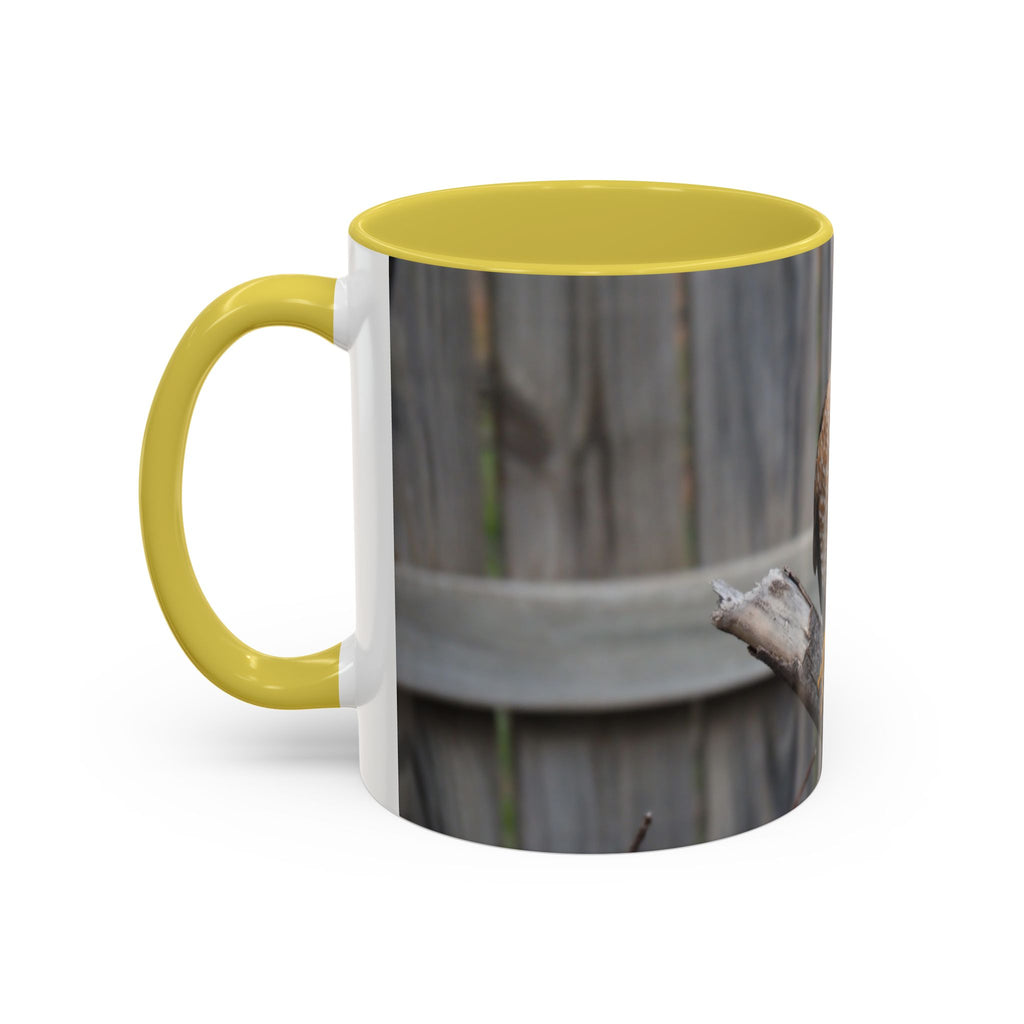 Hawk Photo Mug (11oz/15oz) — Wildlife Coffee Cup with Sharp-Shinned Hawk Image