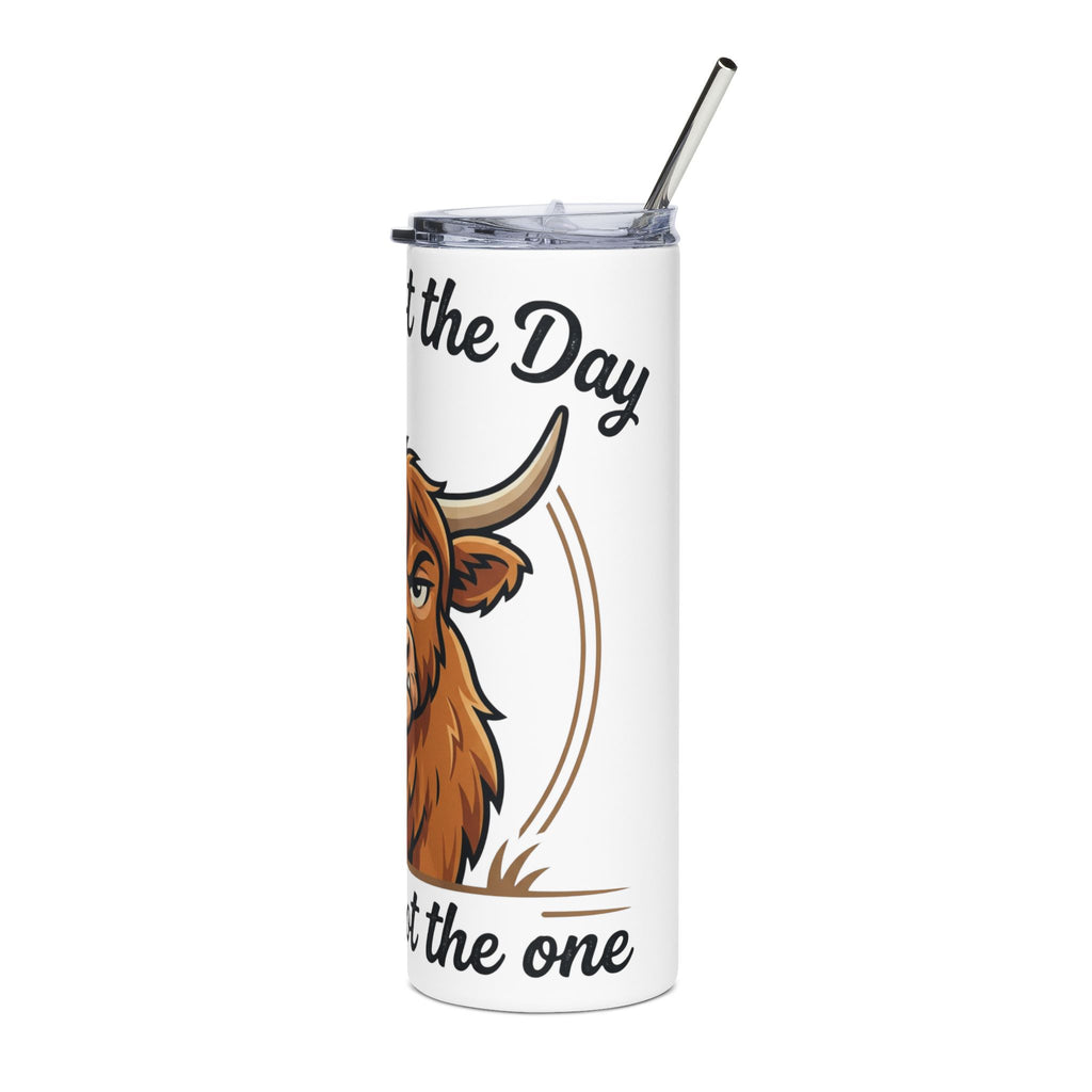 Highland Cow 20oz Stainless Tumbler — "Today's Not the Day and I'm Not the Cow" Insulated Travel Cup
