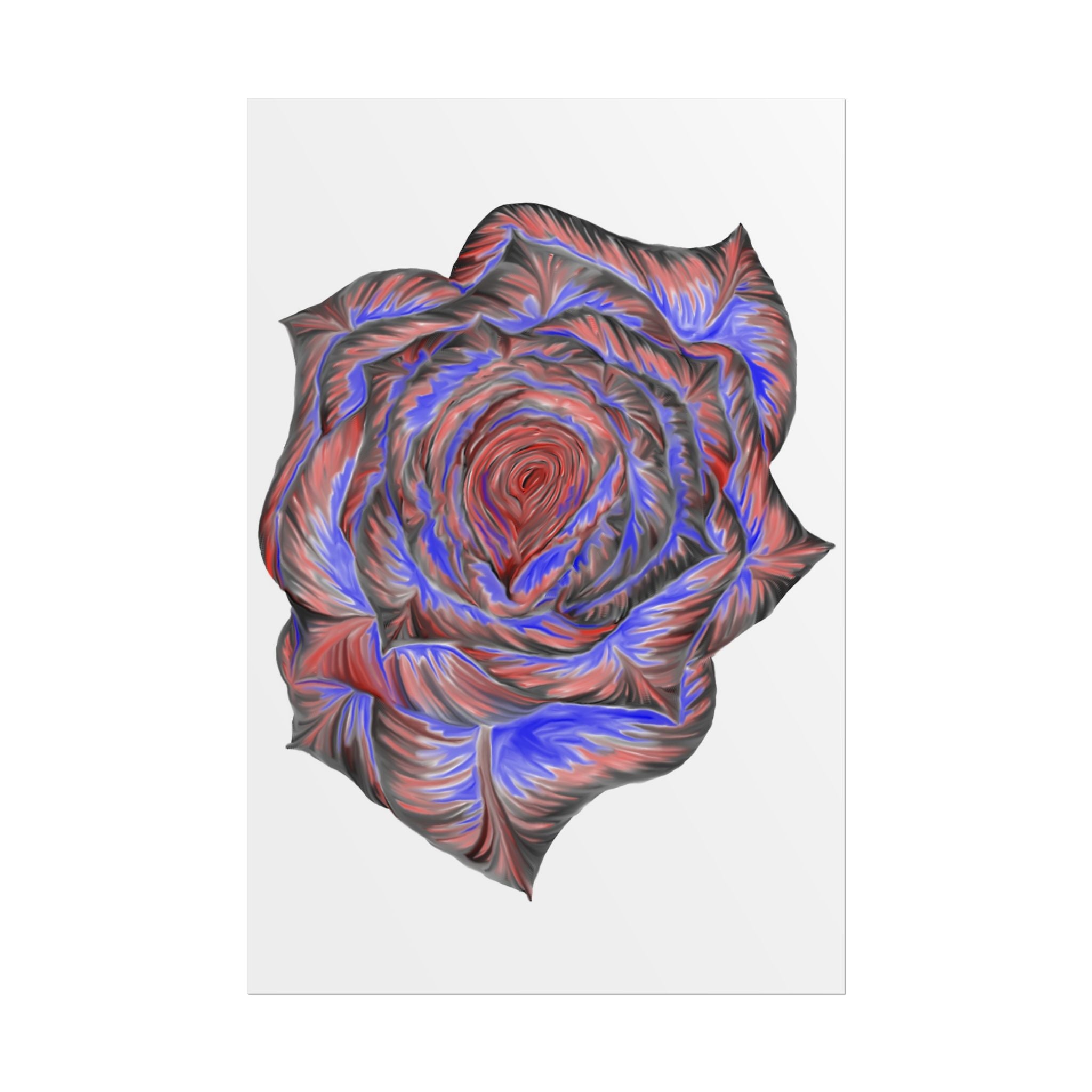Abstract Rose Art Poster — Colorful Swirl Floral Wall Print