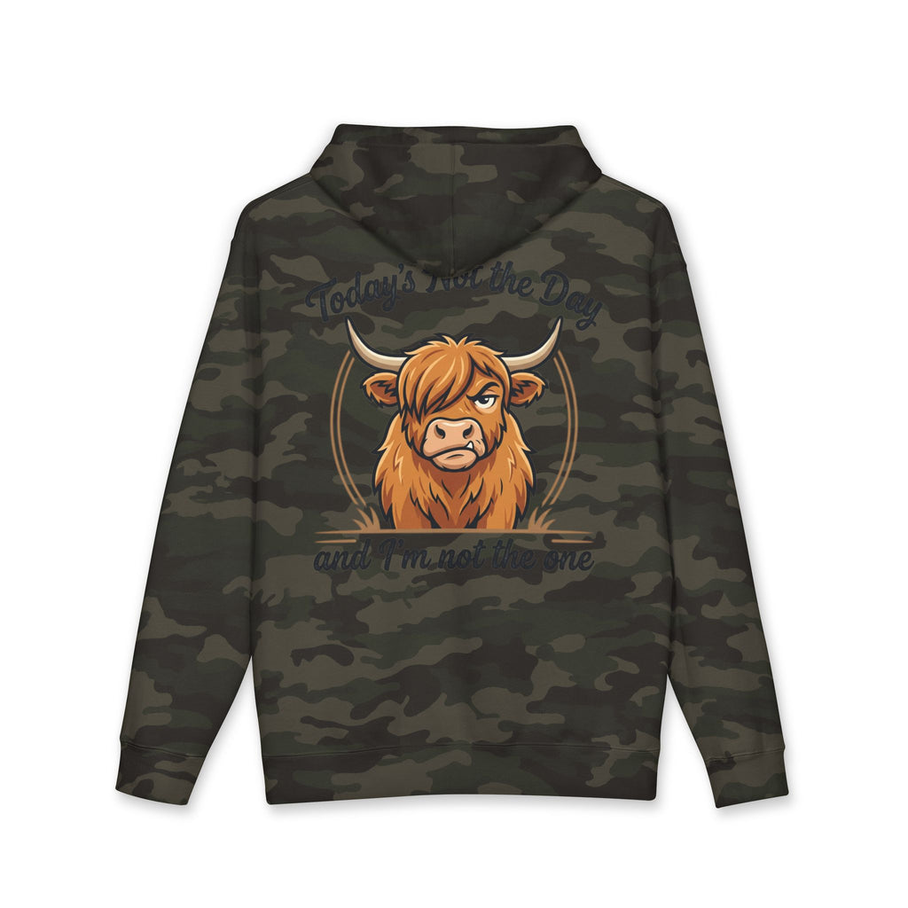 Hoodie — "Today's Not the Day" Highland Cow Graphic Hoodie
