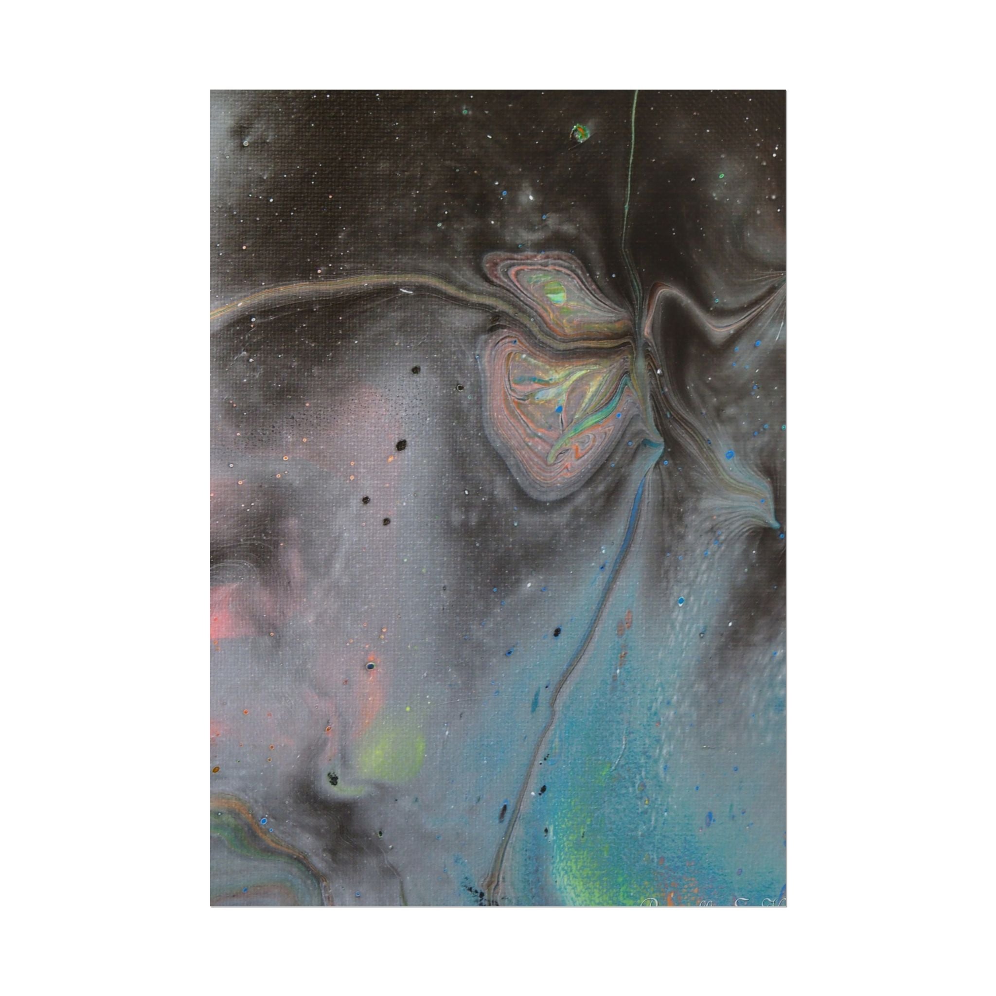 Abstract Galaxy Poster — Iridescent Fluid Art Rolled Poster