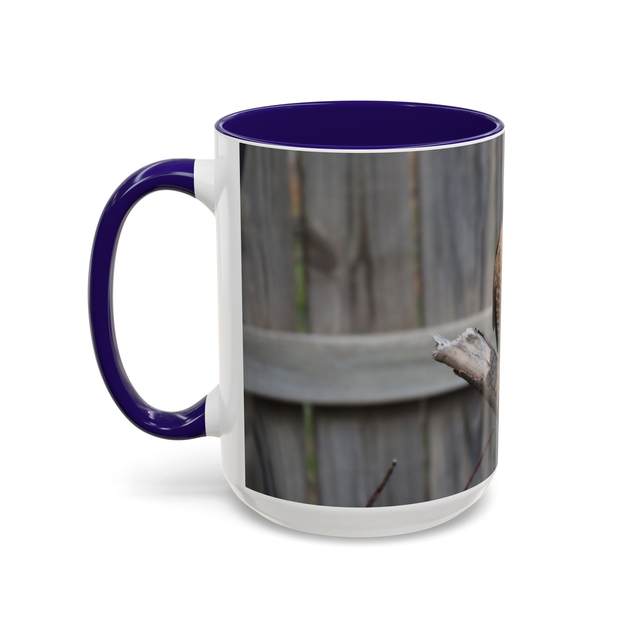 Hawk Photo Mug (11oz/15oz) — Wildlife Coffee Cup with Sharp-Shinned Hawk Image