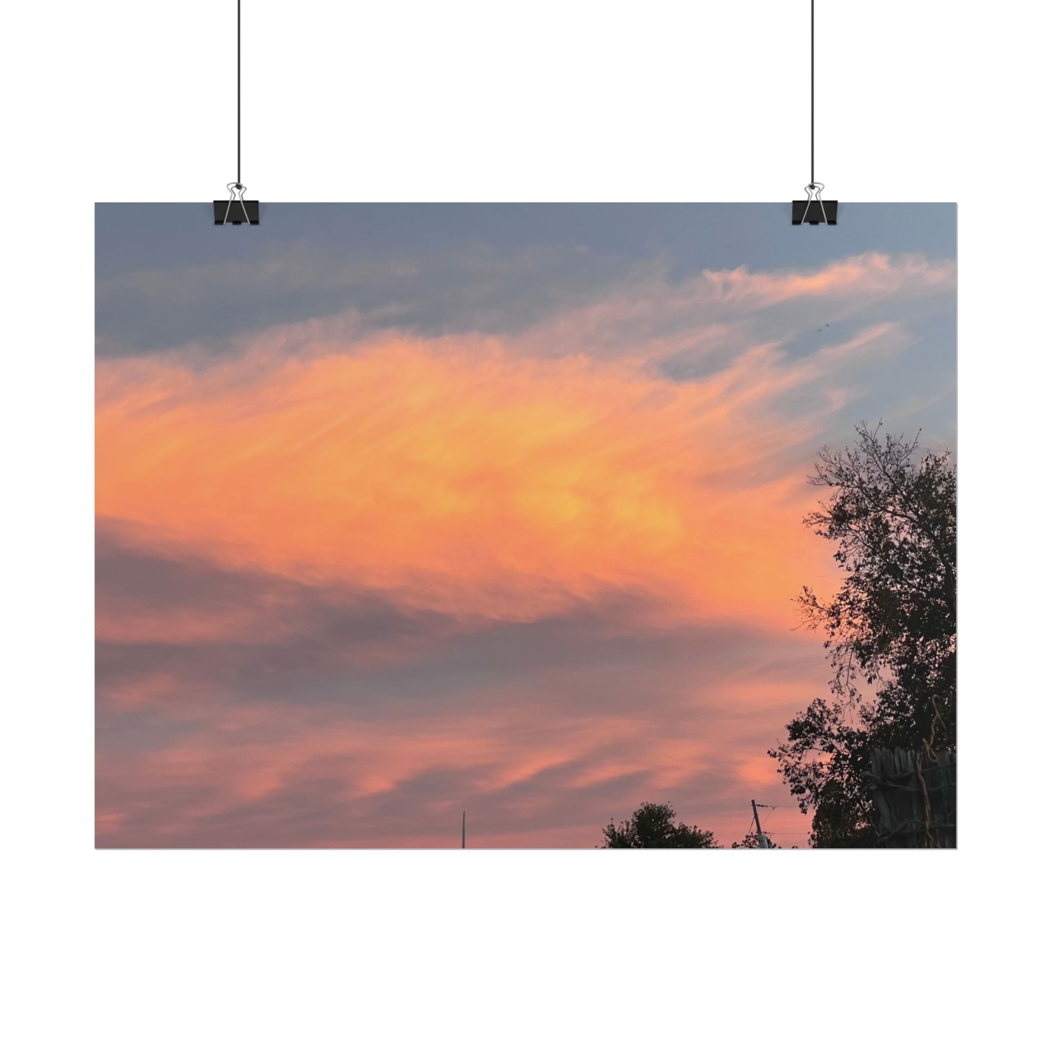 Sunset Cloudscape Poster — Pink Orange Sky Photography Print