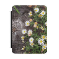 Kindle Case — Daisy Floral on Weathered Wood E-Reader Cover