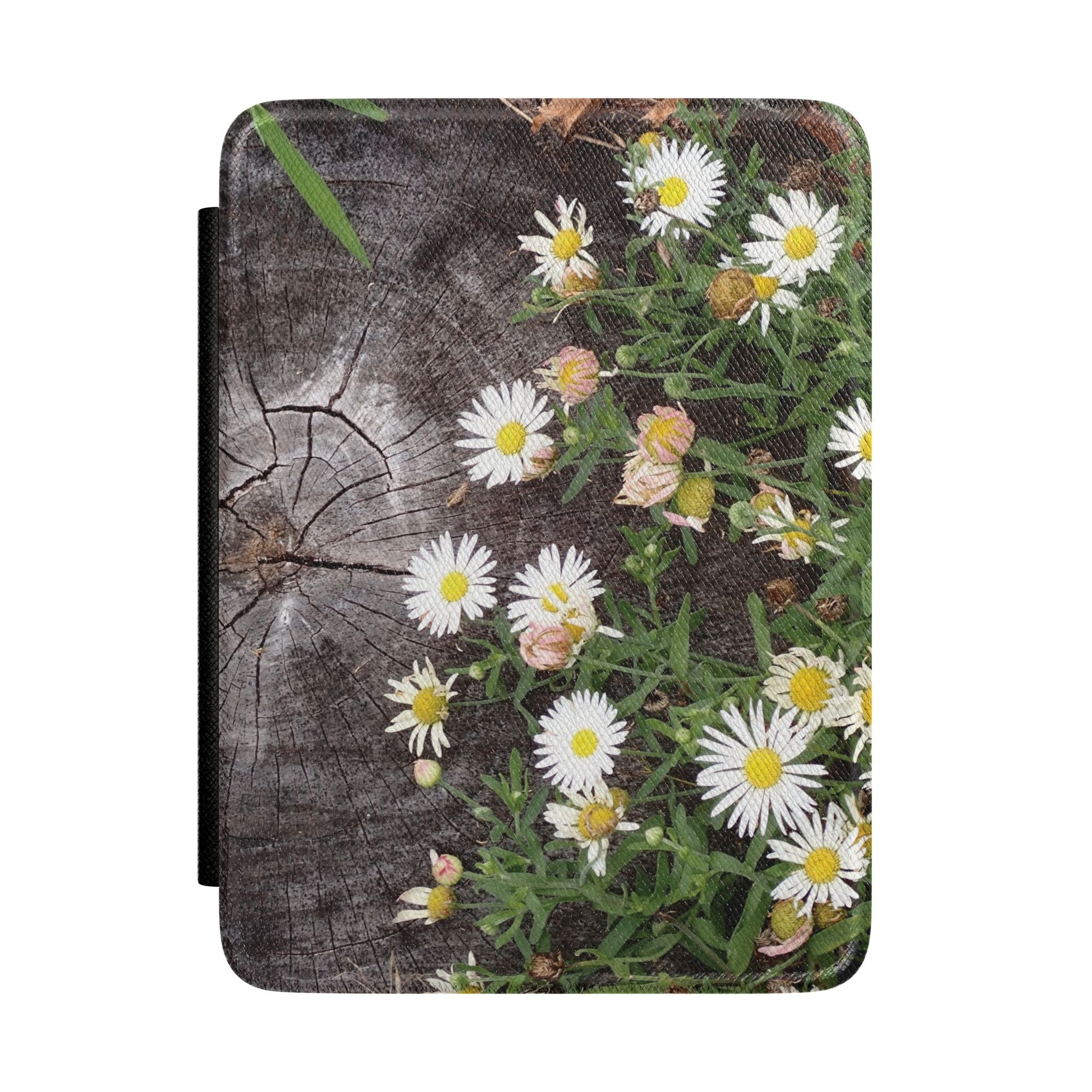Kindle Case — Daisy Floral on Weathered Wood E-Reader Cover