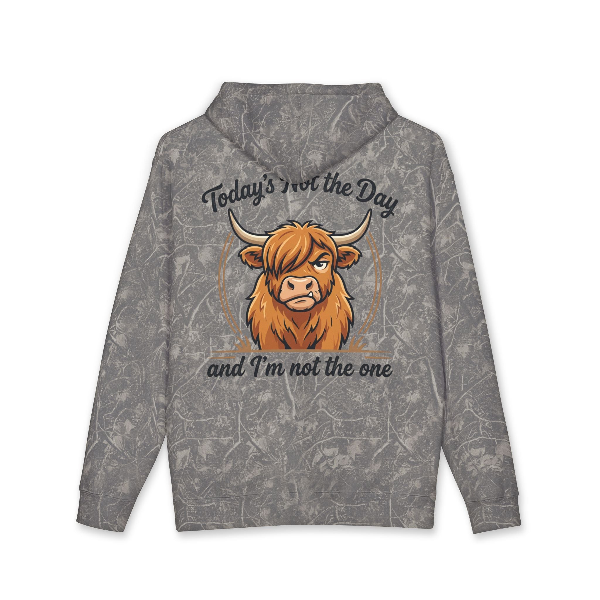 Hoodie — "Today's Not the Day" Highland Cow Graphic Hoodie