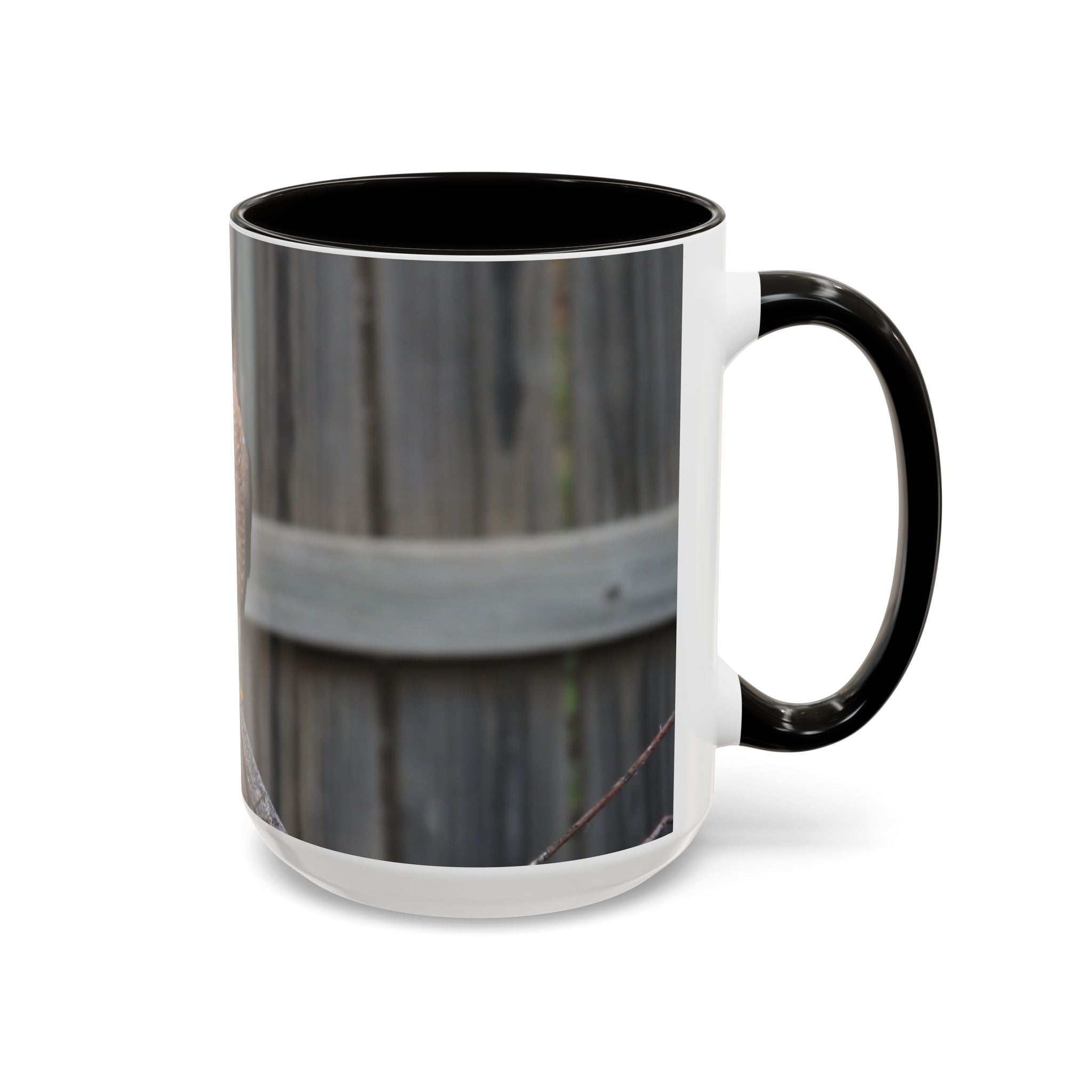 Hawk Photo Mug (11oz/15oz) — Wildlife Coffee Cup with Sharp-Shinned Hawk Image