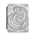Dragon Coloring Kindle Case – Cute Coiled Dragon Protective E-Reader Cover