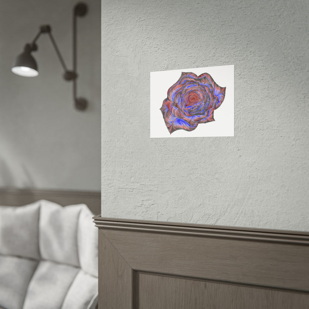 Abstract Rose Art Poster — Colorful Swirl Floral Wall Print