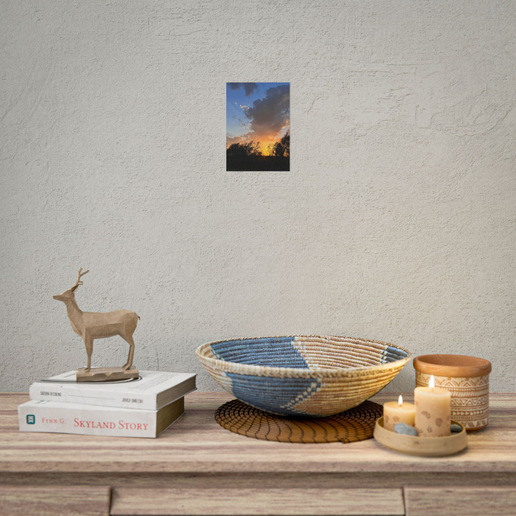 Sunset Sky Photo Poster — Golden Hour Landscape Rolled Poster