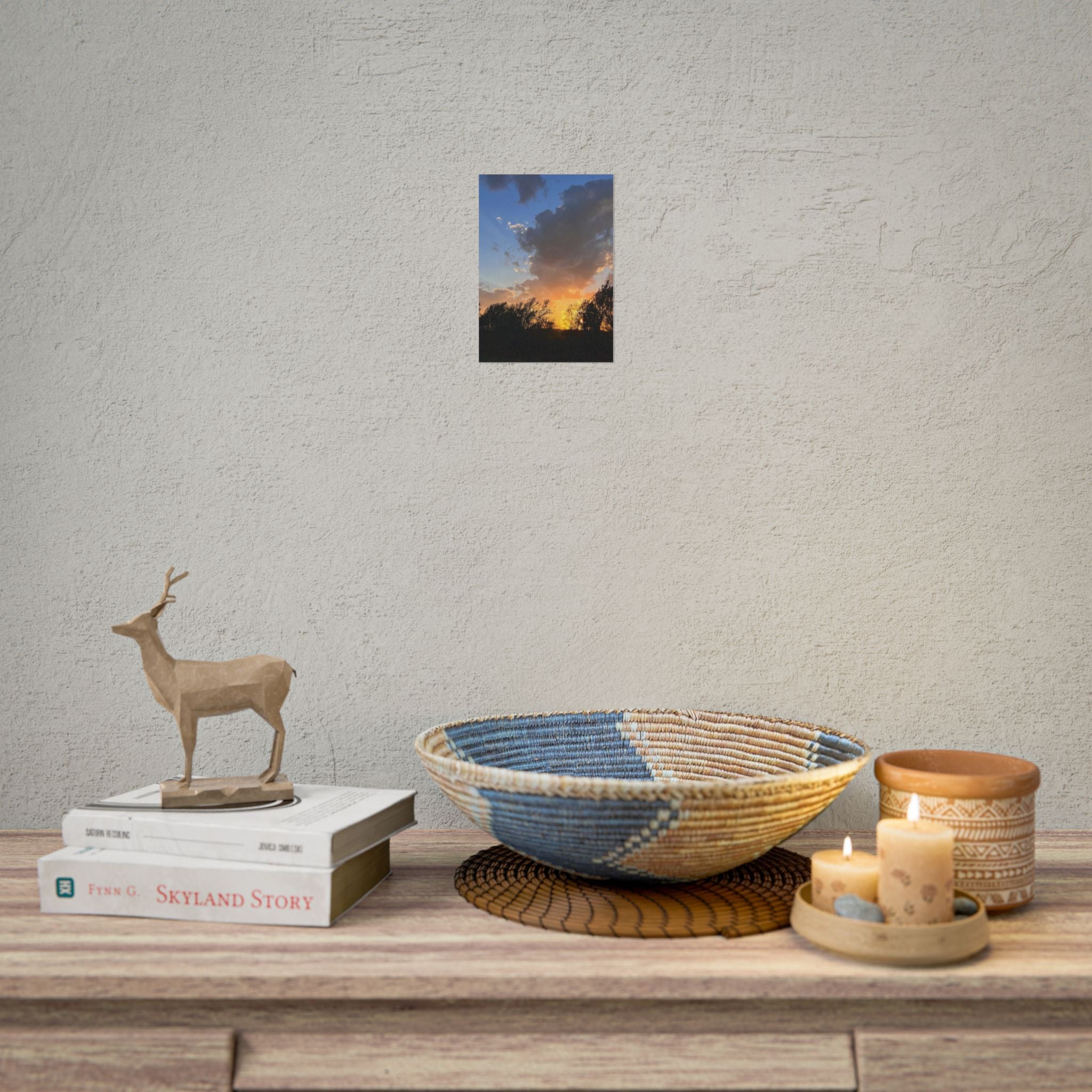Sunset Sky Photo Poster — Golden Hour Landscape Rolled Poster
