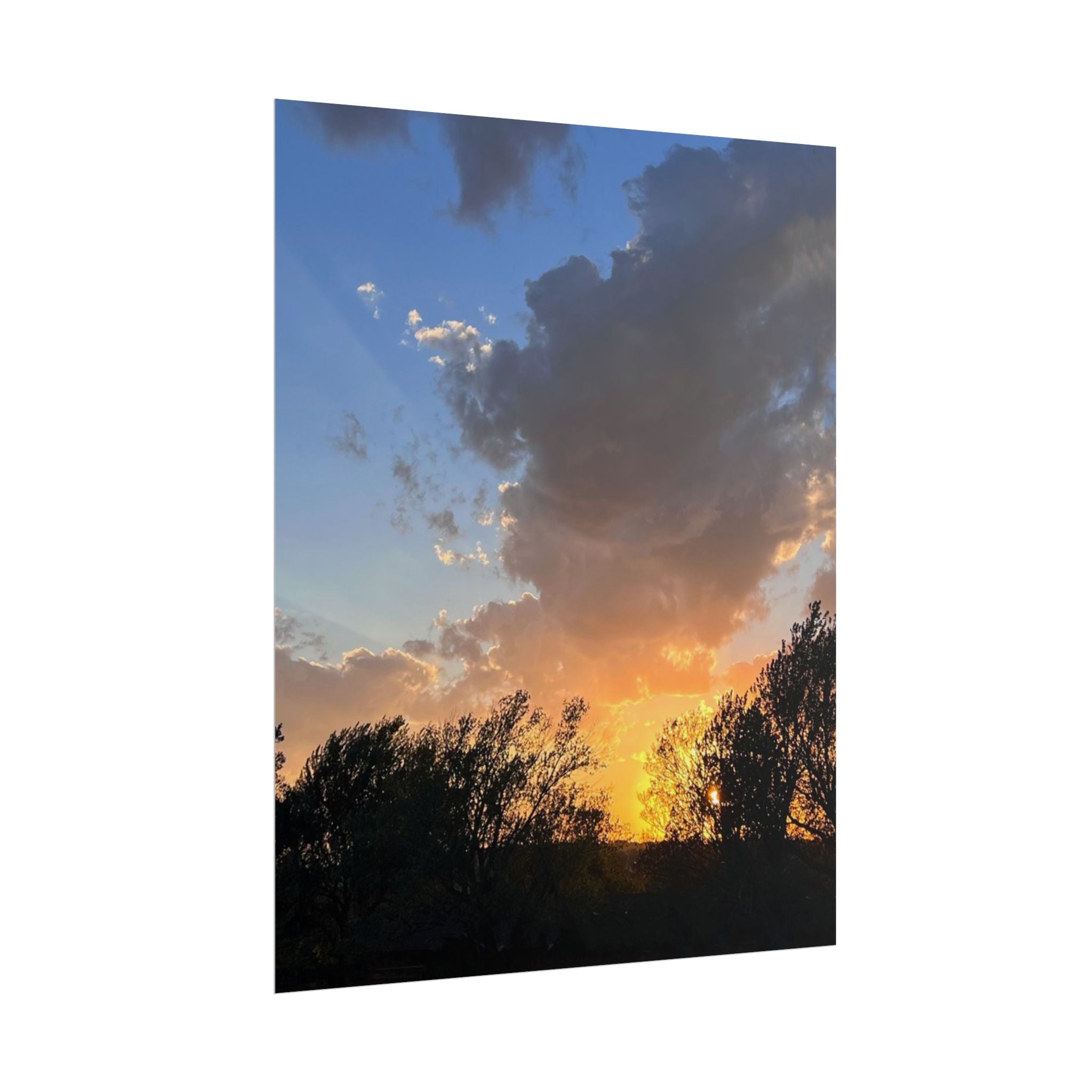 Sunset Sky Photo Poster — Golden Hour Landscape Rolled Poster