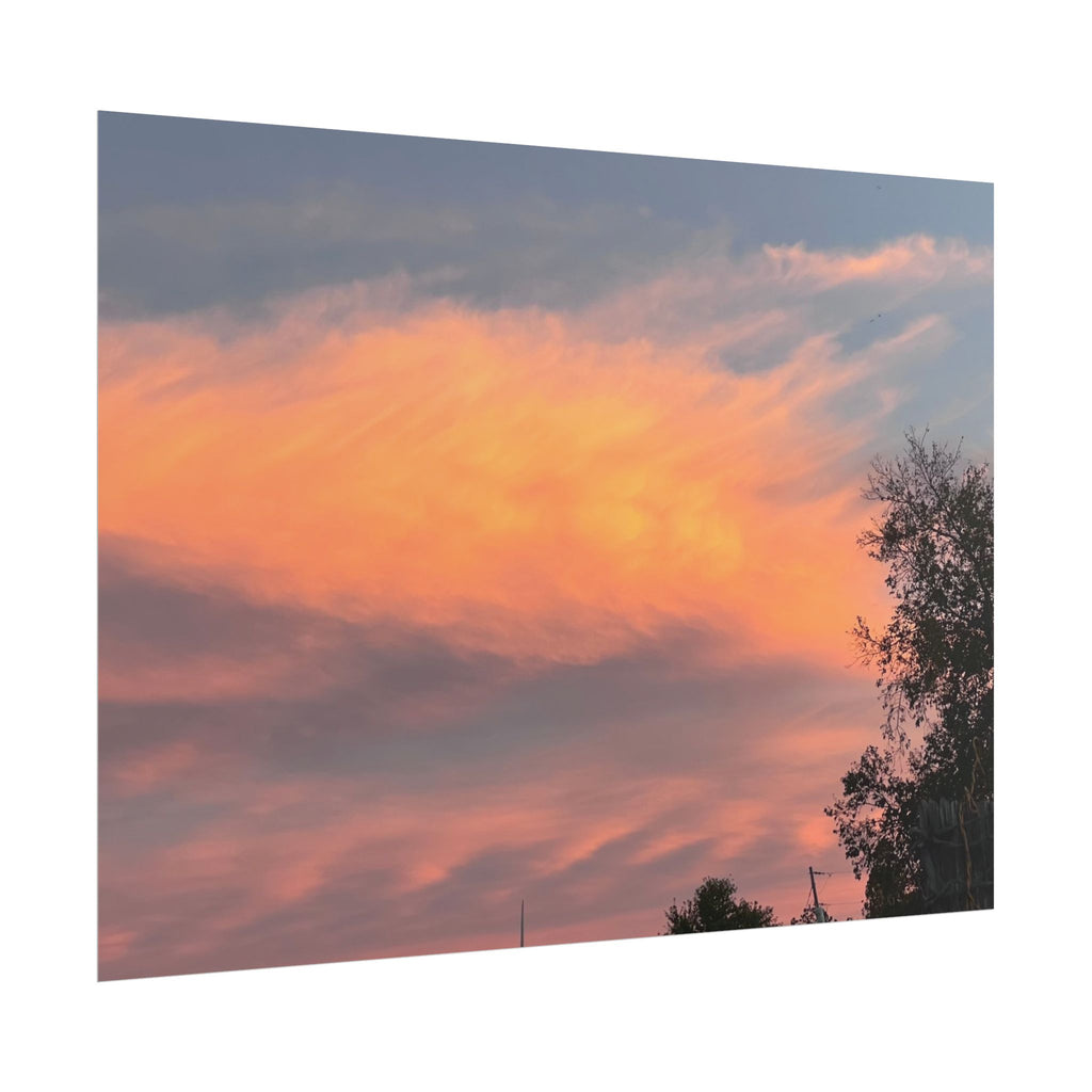Sunset Cloudscape Poster — Pink Orange Sky Photography Print