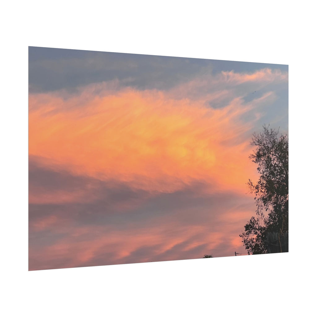 Sunset Cloudscape Poster — Pink Orange Sky Photography Print