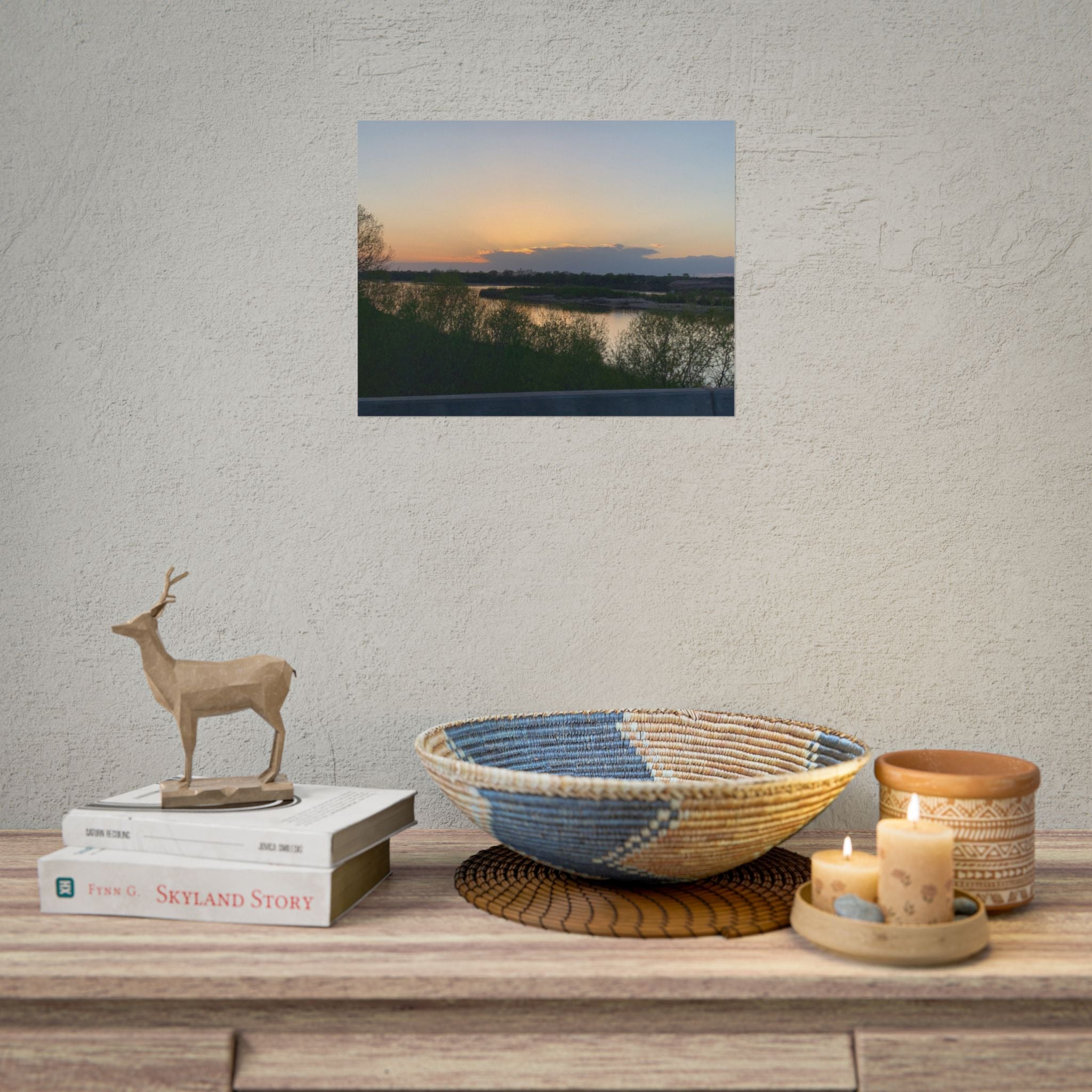 Sunset River Landscape Poster — Rolled Nature Wall Art