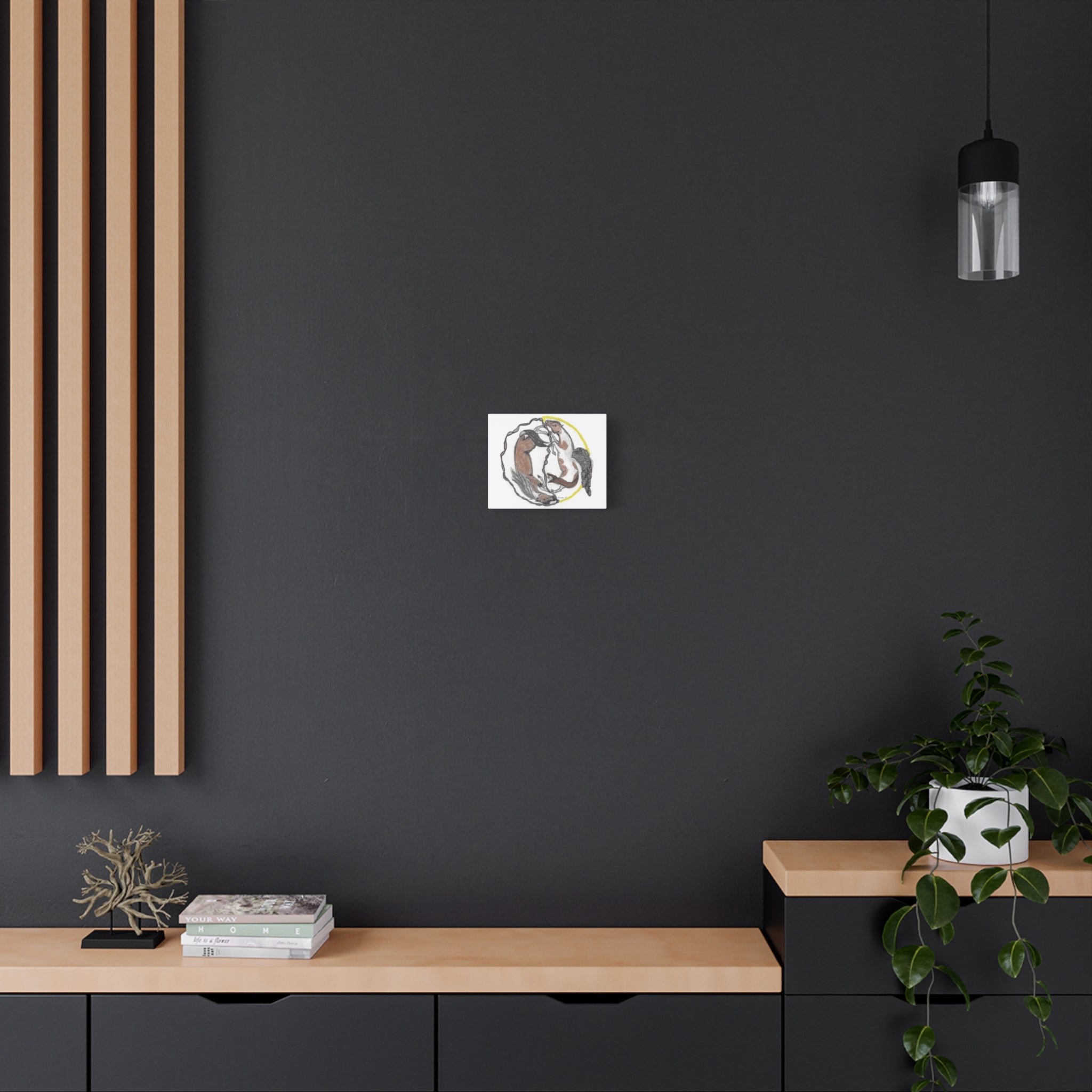 Horse Yin Yang Matte Canvas Wall Art – Stretched 1.25"