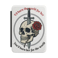 Skull & Rose Kindle Case — Dagger Through Skull Floral E-Reader Cover