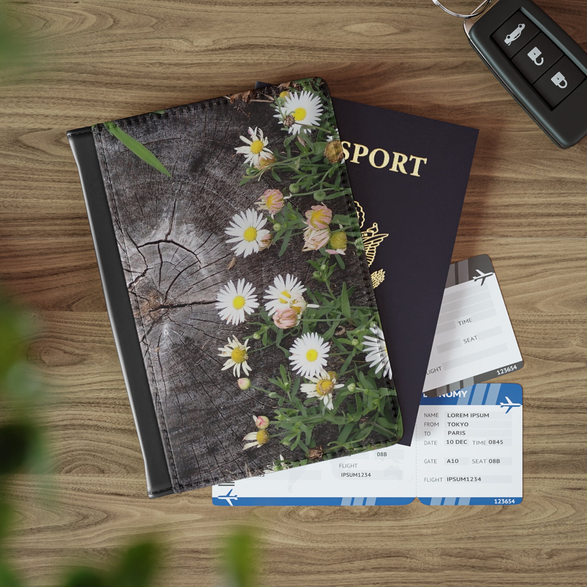 Daisy Meadow Passport Cover — Floral Travel Passport Holder