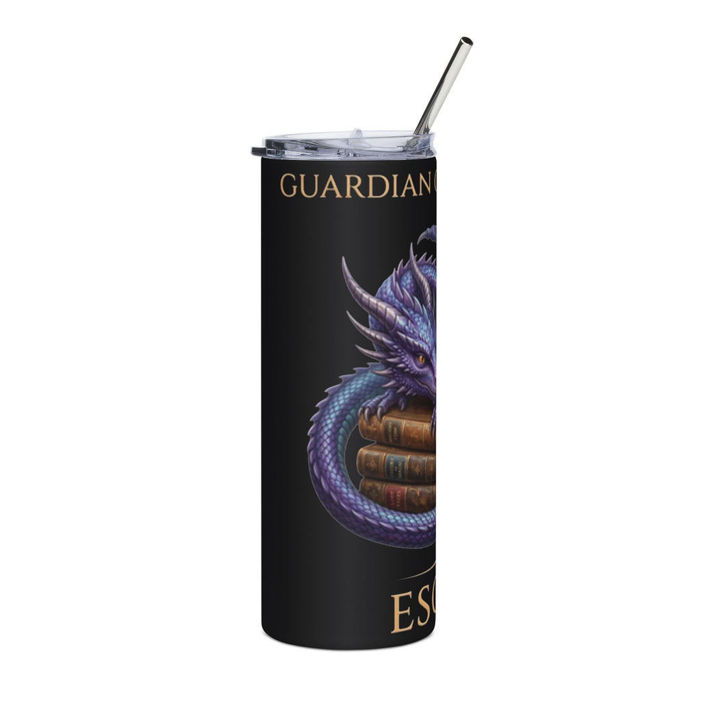 Dragon Guardian 20oz Stainless Steel Tumbler — 'Escape' Book Lover Travel Mug