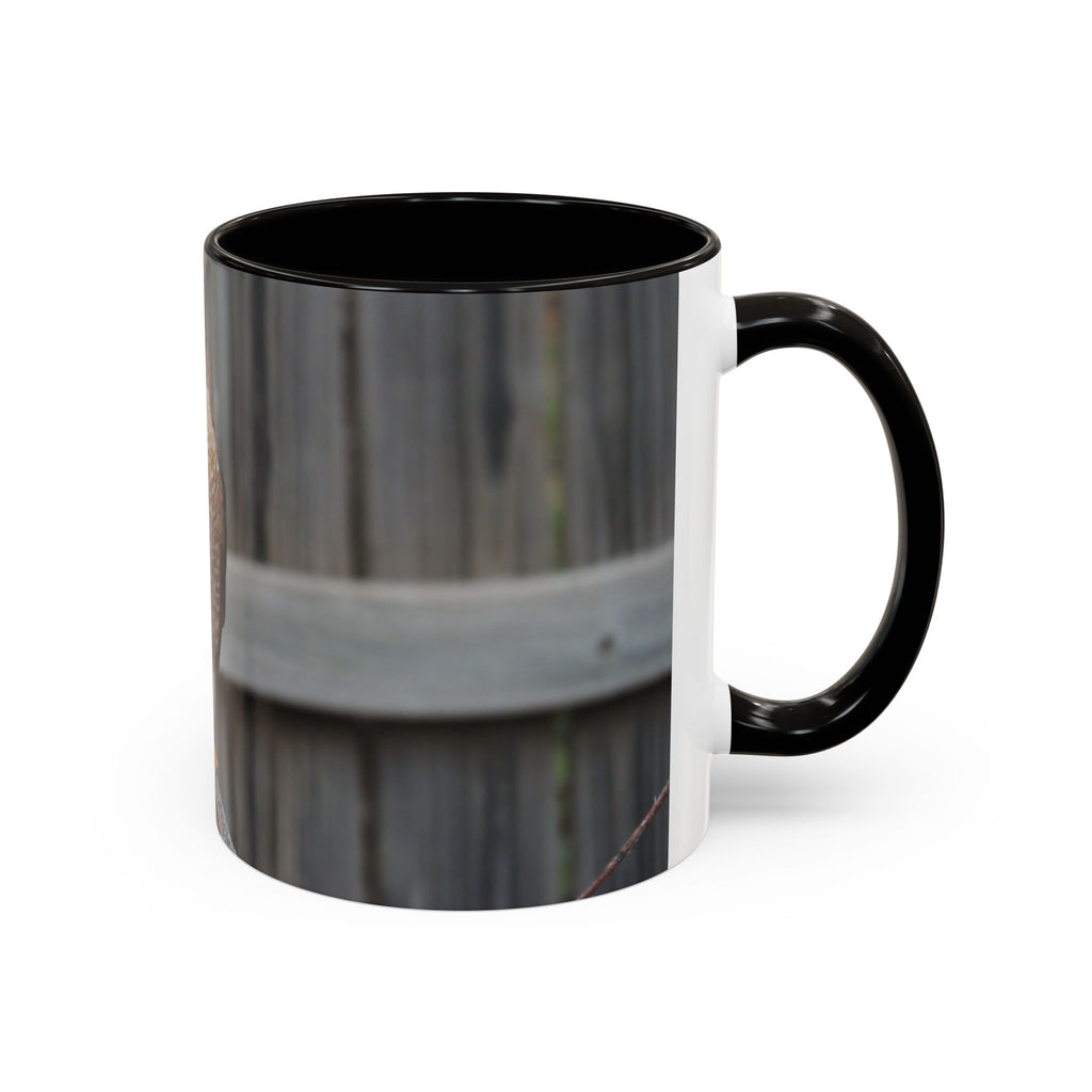 Hawk Photo Mug (11oz/15oz) — Wildlife Coffee Cup with Sharp-Shinned Hawk Image
