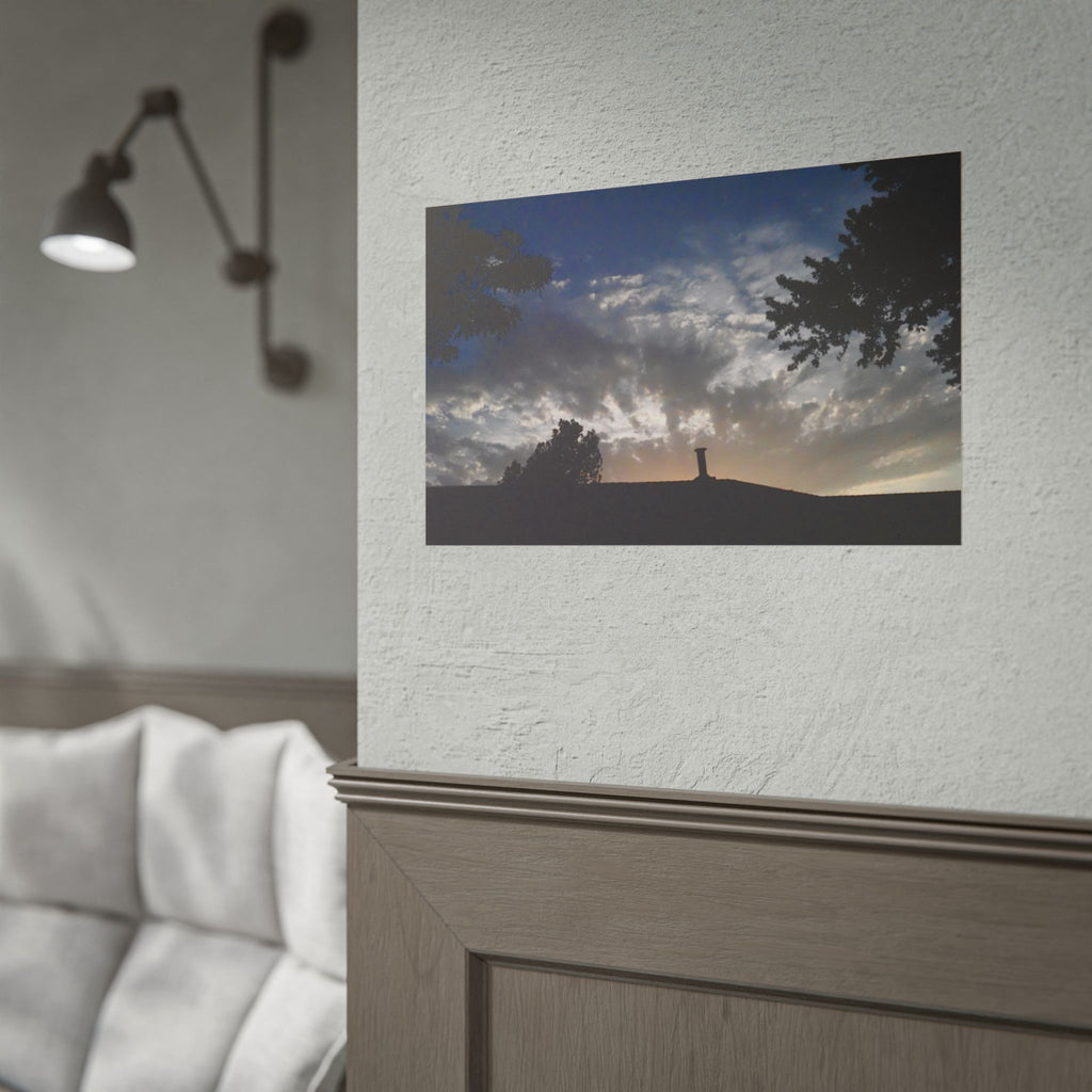Sunset Silhouette Poster — Dramatic Cloudscape Wall Art